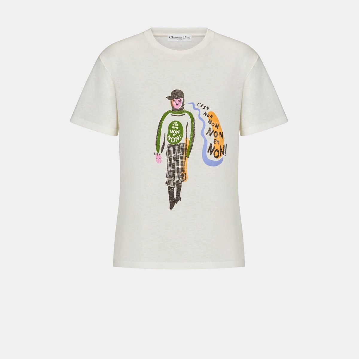 o1bcso1str0225 C'Est Non Non Non Et Non' T-Shirt in Ecru