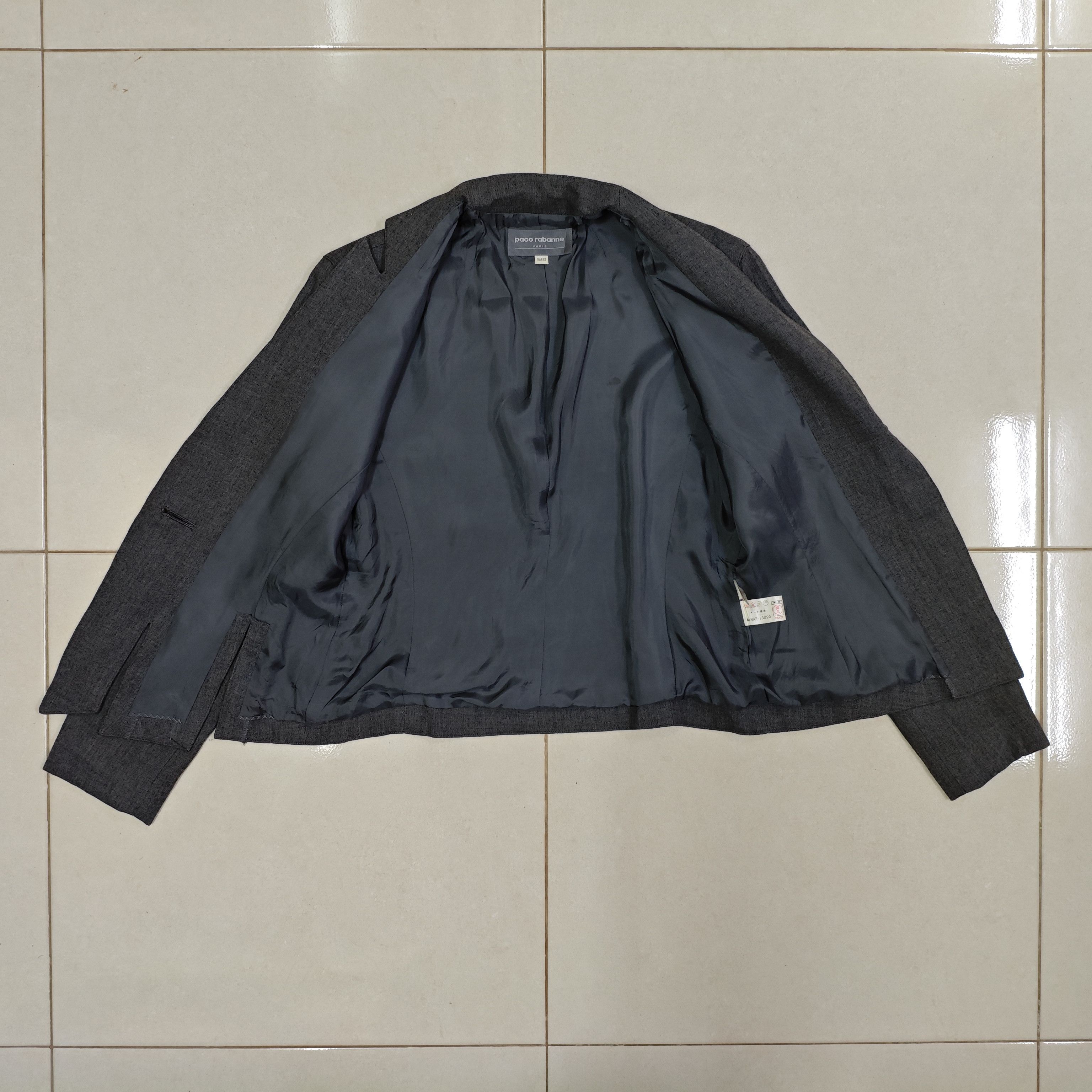 Paco Rabanne PACO RABANNE Gray Crop Jacket Size L / US 10 / IT 46 - 8 Thumbnail
