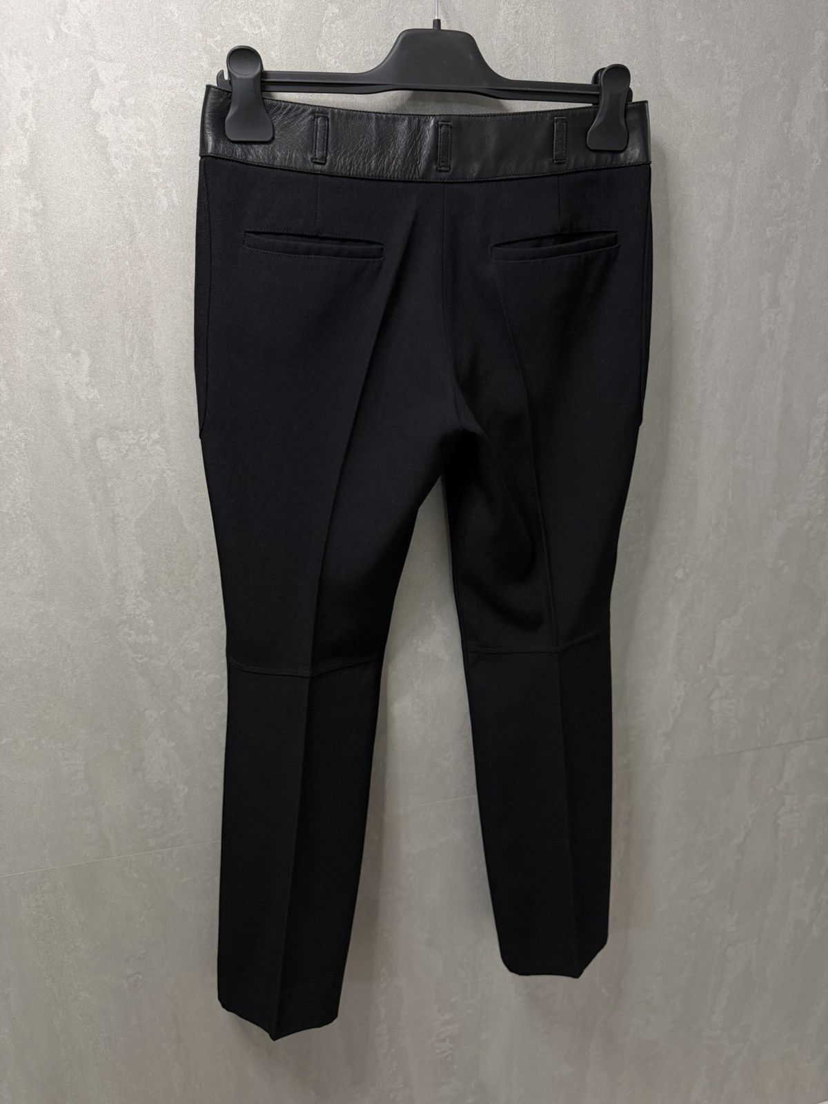 Prada Prada Women’s Wool & Leather Straight Pants size 38 black Size 26" / US 2 / IT 38 - 5 Thumbnail