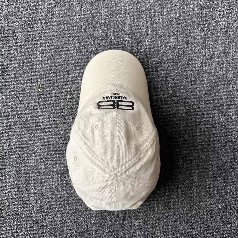 Balenciaga Balenciaga Double-B embroidered logo beige baseball cap wit Size ONE SIZE - 4 Thumbnail
