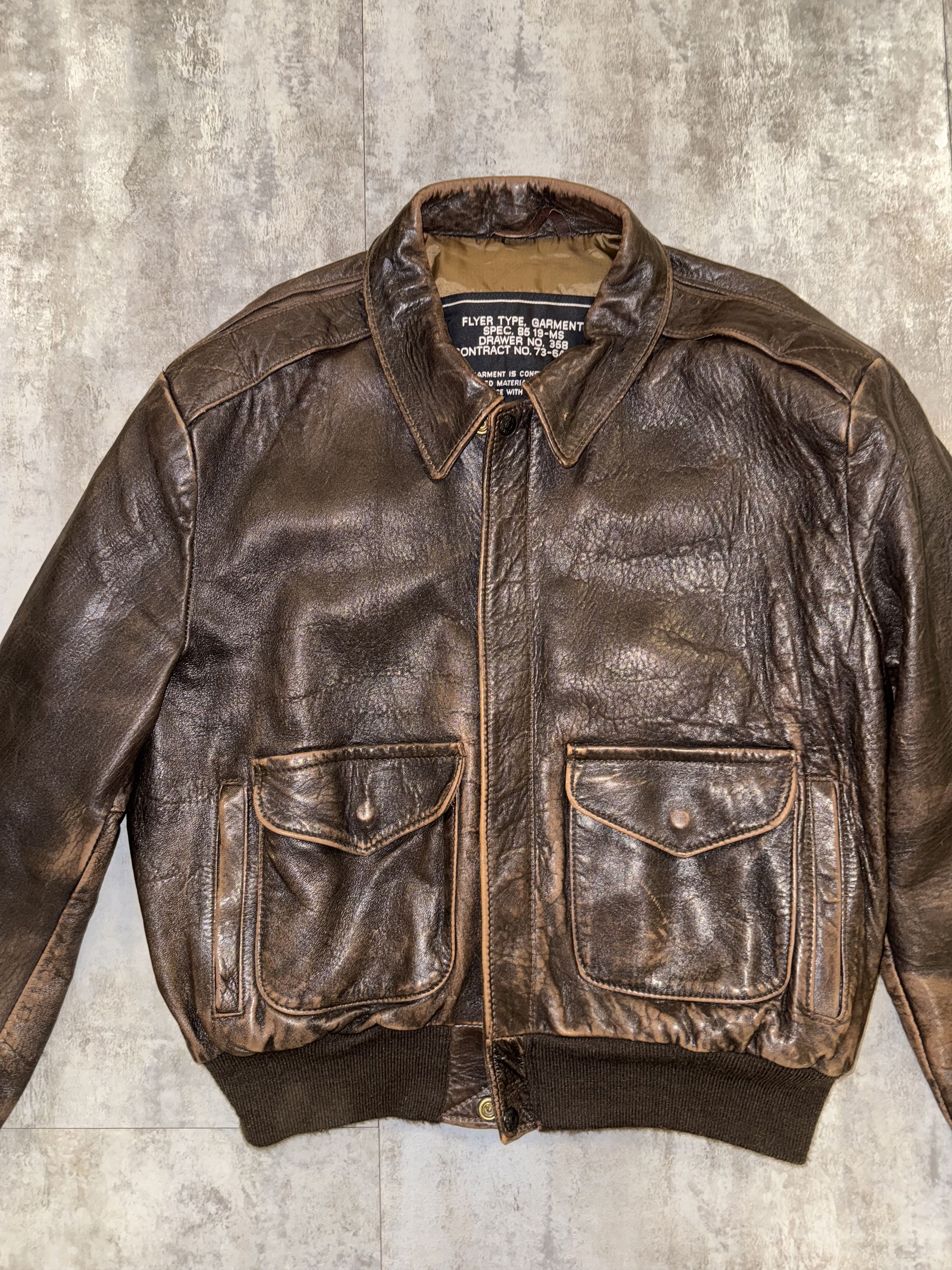 Schott Schott Goatskin aviator Type A-2 mod. 230F, size 46USA Size US L / EU 52-54 / 3 - 2 Thumbnail