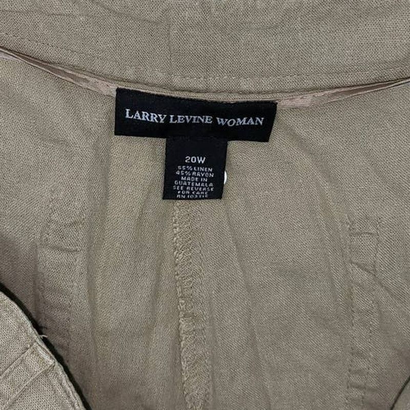 Other Larry Levine Women’s Tan Linen Cargo Shorts Size 20W Size 42" / US 20 - 4 Thumbnail