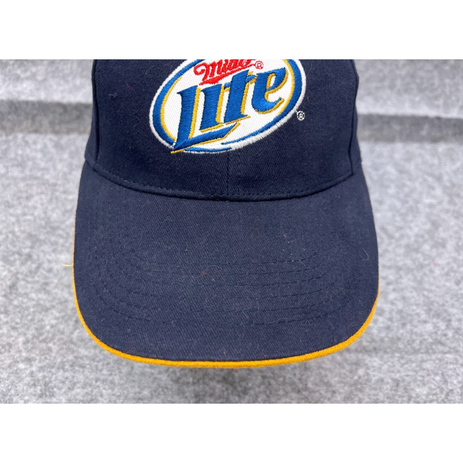Vintage Acme Apparel Hat Baseball Cap Strap Back Adult One Size Blue Cotton Twill - Miller Lite - Casual Outdoor Beer Theme Mens Size ONE SIZE - 3 Thumbnail