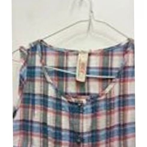 Vintage Aratta Shirt Womens S Plaid Button Boho Sleeveless Stitch Fix Exclusive Size S / US 4 / IT 40 - 3 Thumbnail
