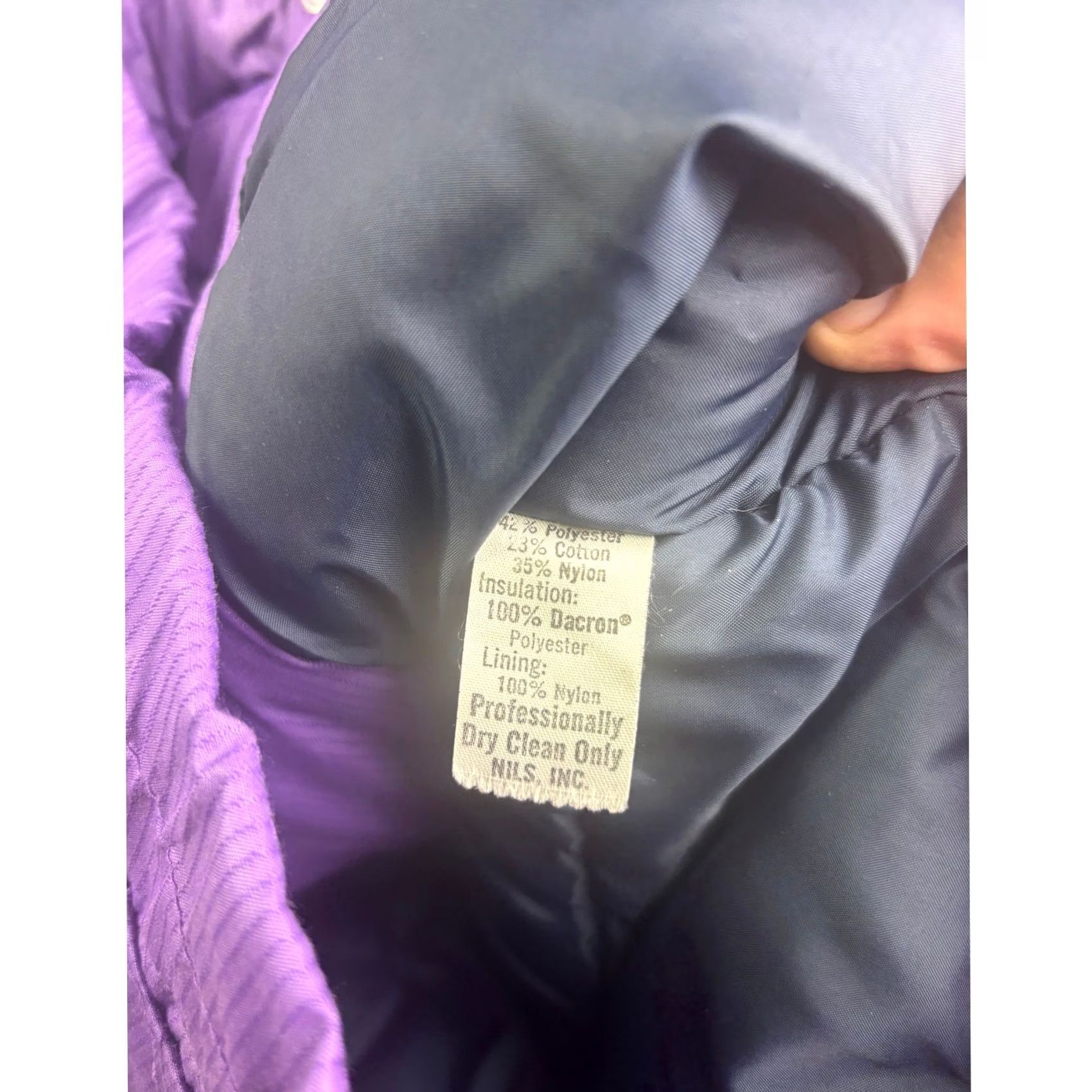 Vintage VINTAGE Nils Puffer Vest Women 8 Purple Striped Ski Insulated Quilt Lined Short Snap Zip Womens Size M / US 6-8 / IT 42-44 - 5 Thumbnail