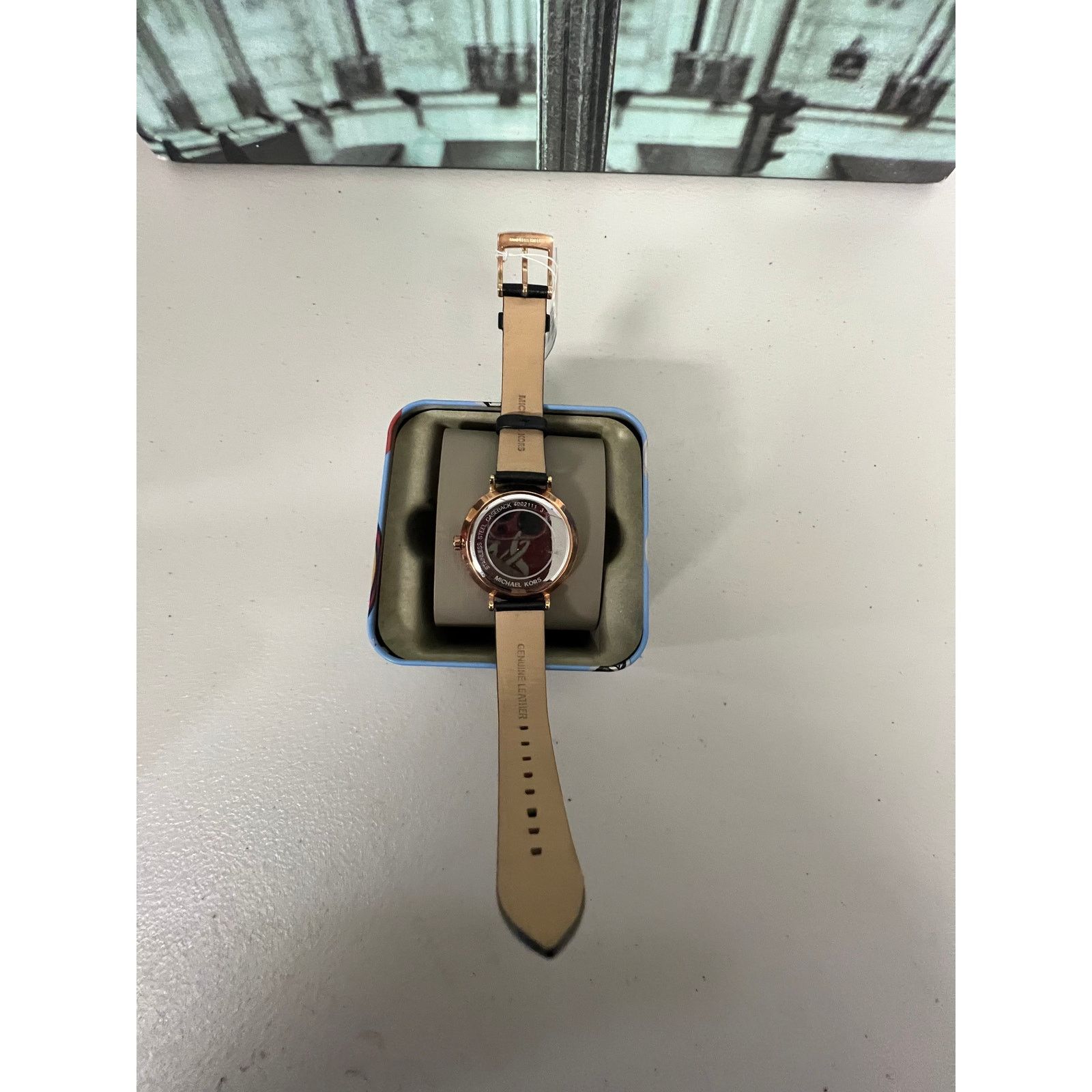 Michael Kors Michael Kors MK7101 Jayne Three-Hand Rose Black Leather Size ONE SIZE - 3 Thumbnail