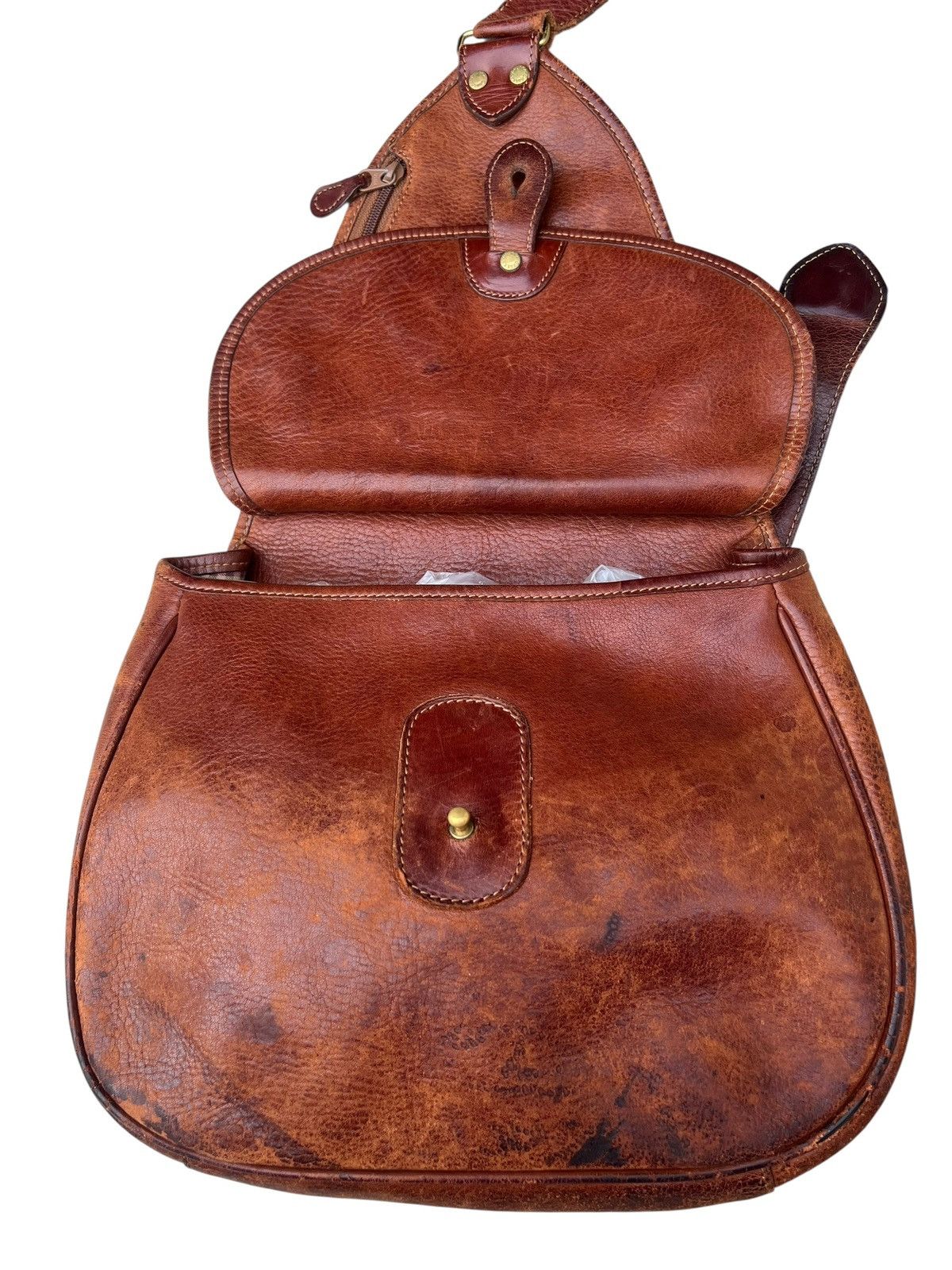 Leather Distressed Patina Leather Cross Body Bag Marley Hodgson Size ONE SIZE - 8 Thumbnail
