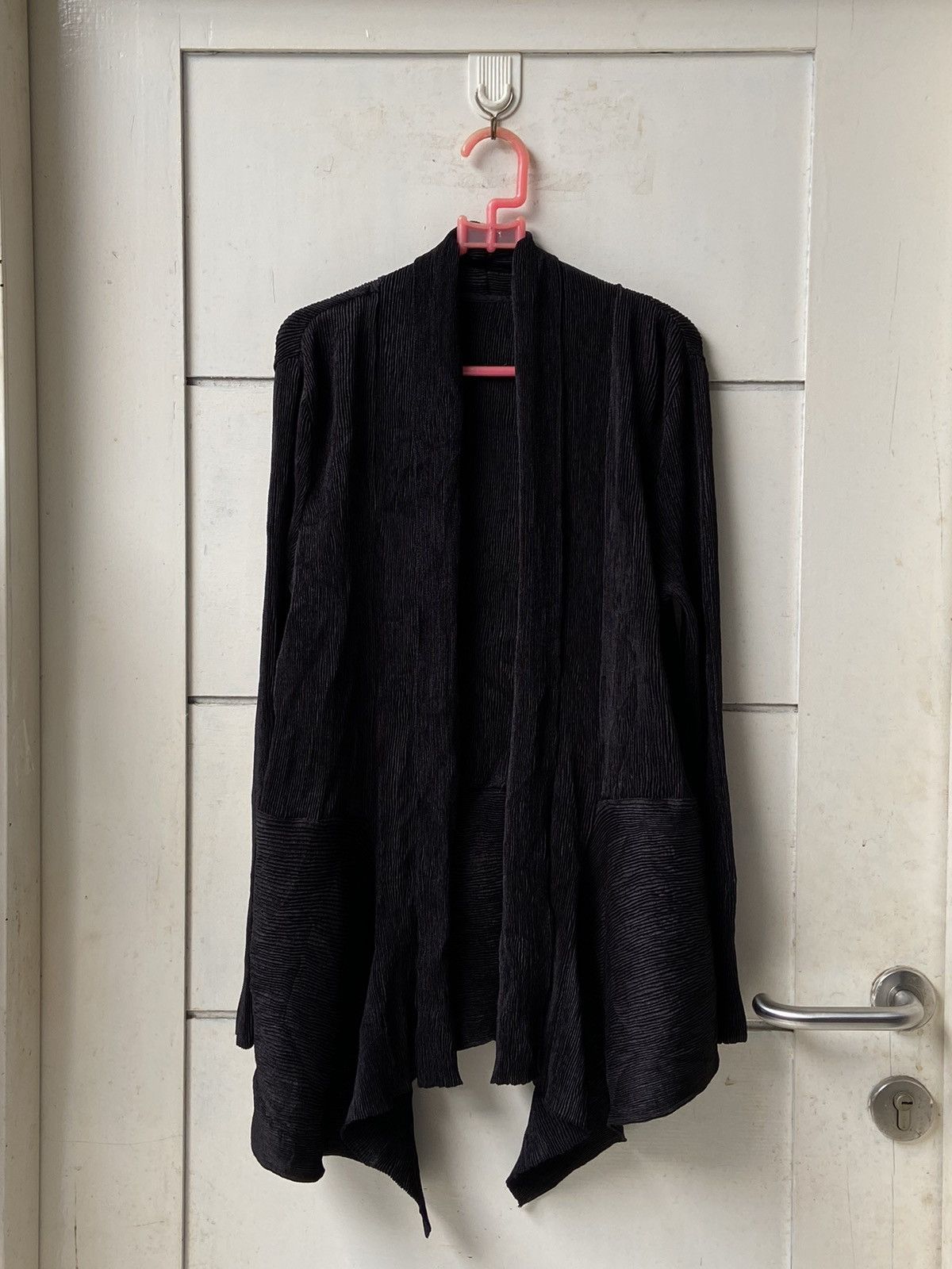 image of Designer Bepreclous Black Pleats Cardigan, Women's (Size XS)