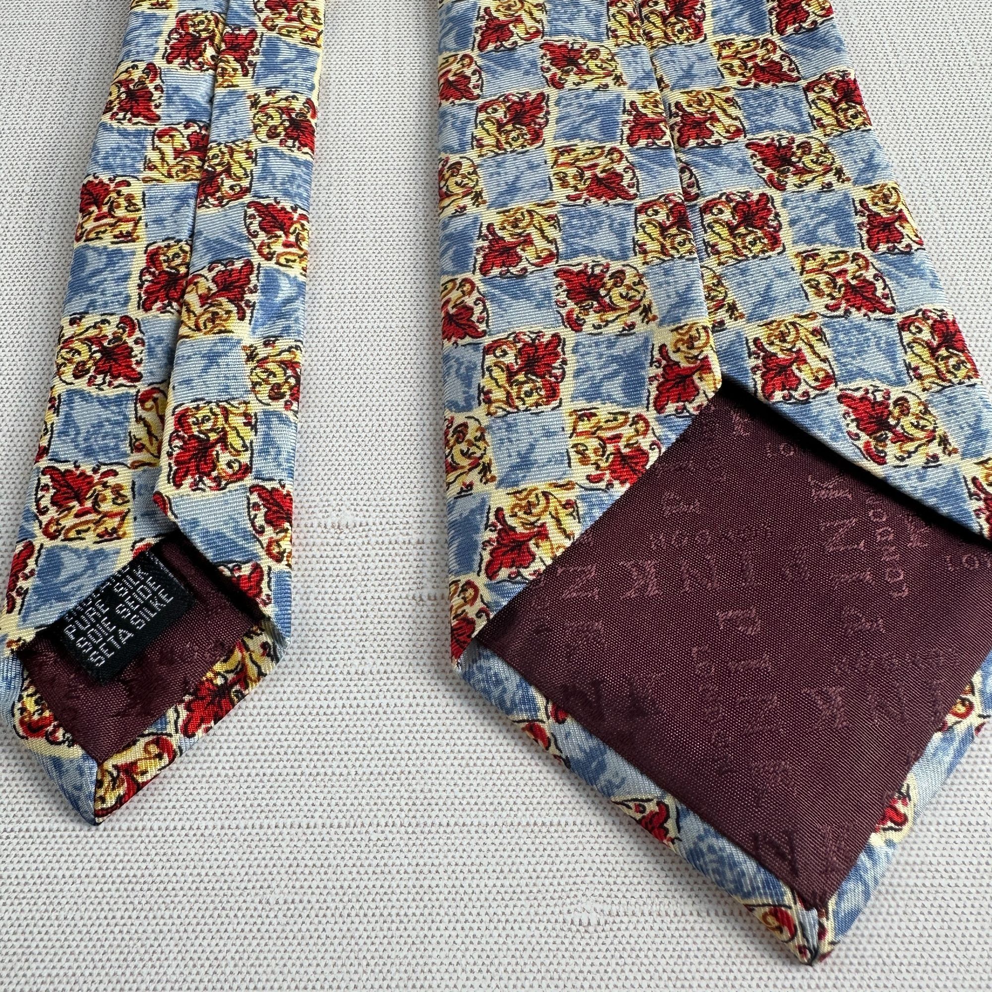 Other Pink London Mens Silk Tie Blue Red Yellow White Checkered Pa Size ONE SIZE - 5 Thumbnail