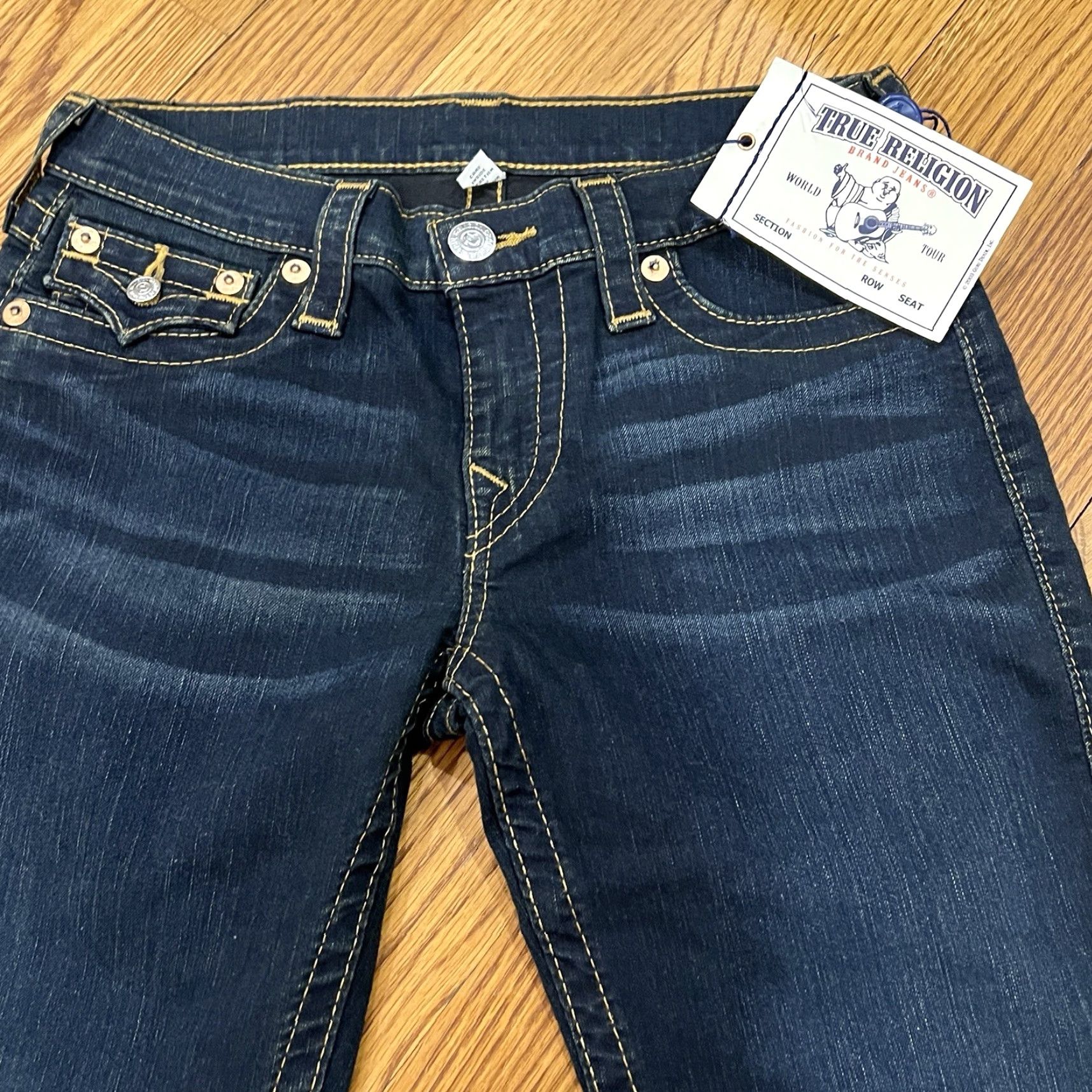 True Religion VINTAGE True Religion Womens Jeans Size 28 Blue Straight Leg 90s Style Cotton Blend Size 28" / US 6 / IT 42 - 3 Thumbnail