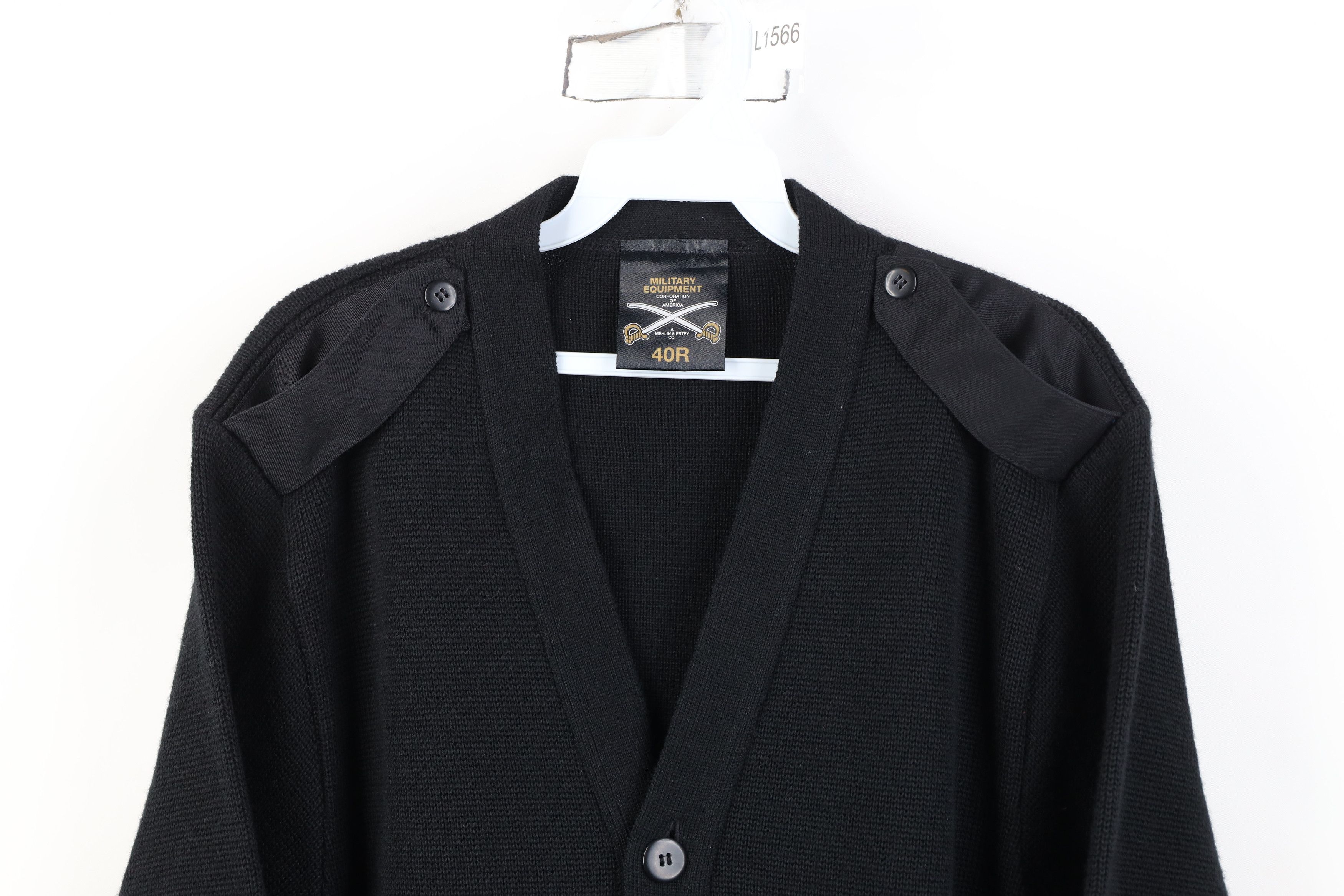 Vintage Vintage 90s Knit Military Commando Cardigan Sweater Black Size US XXL / EU 58 / 5 - 2 Thumbnail