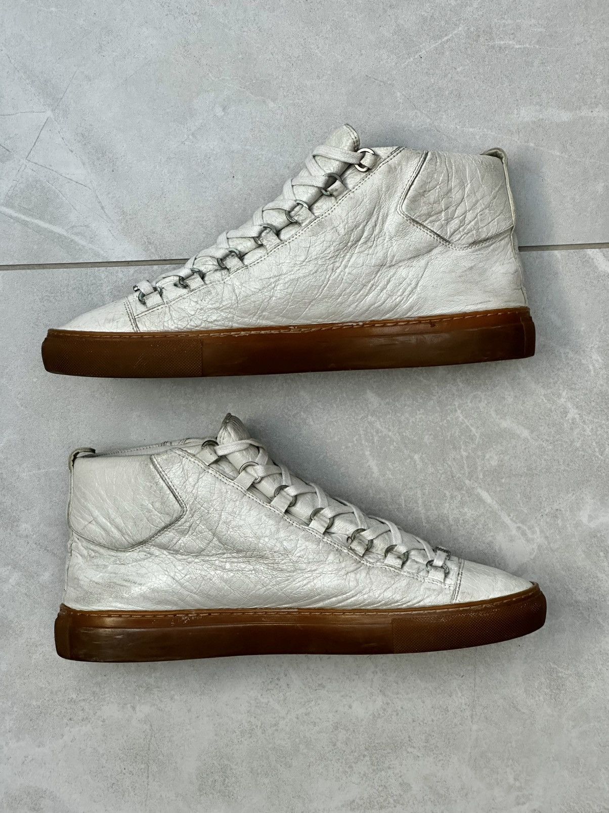Balenciaga Balenciaga Arena High 43 EU White + Brown / Gum Sole Size US 11 / EU 44 - 4 Thumbnail