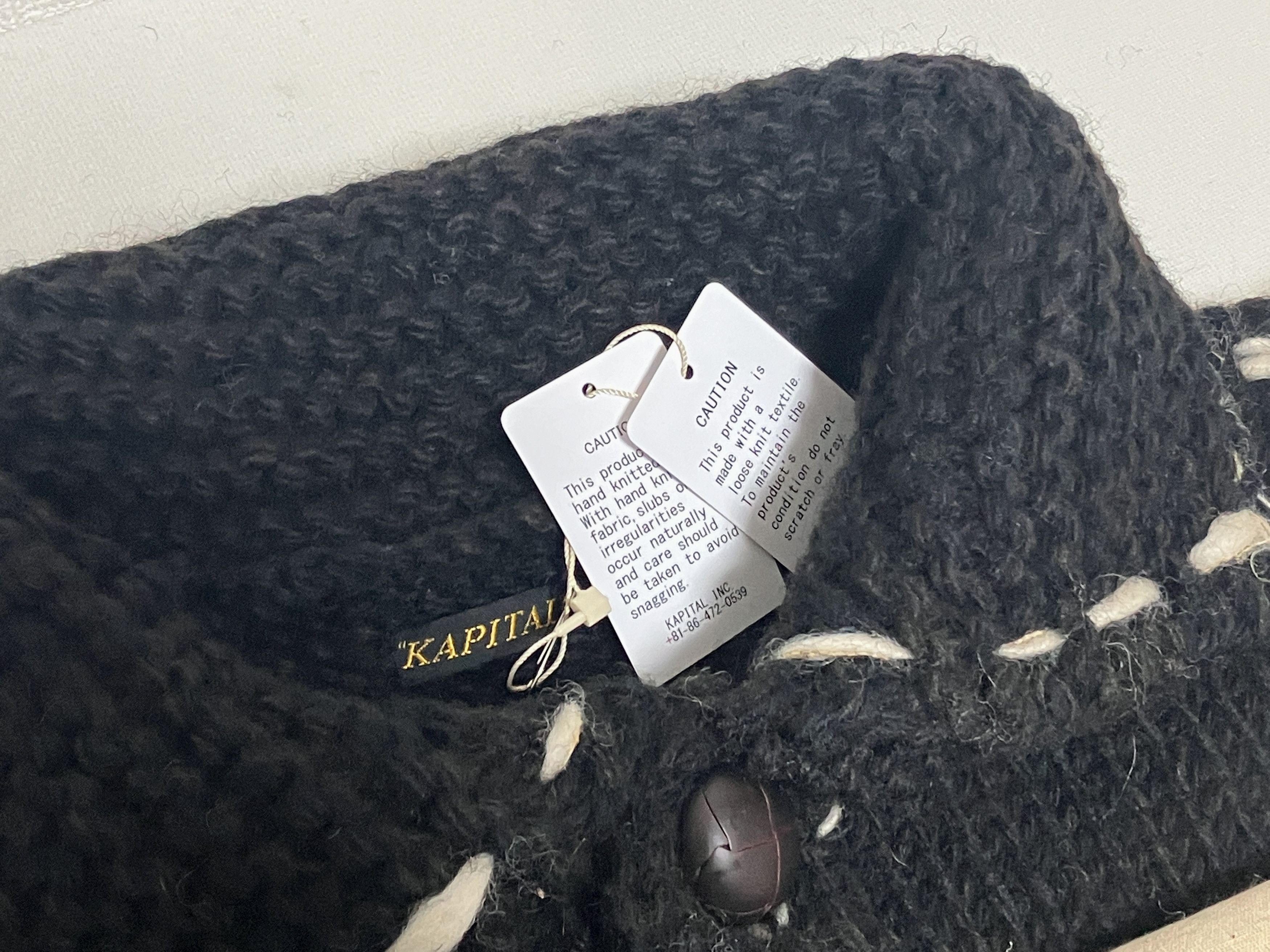 Kapital KAPITAL wool knit cowichan Jacket hand-knitted black new Size US XL / EU 56 / 4 - 11 Thumbnail
