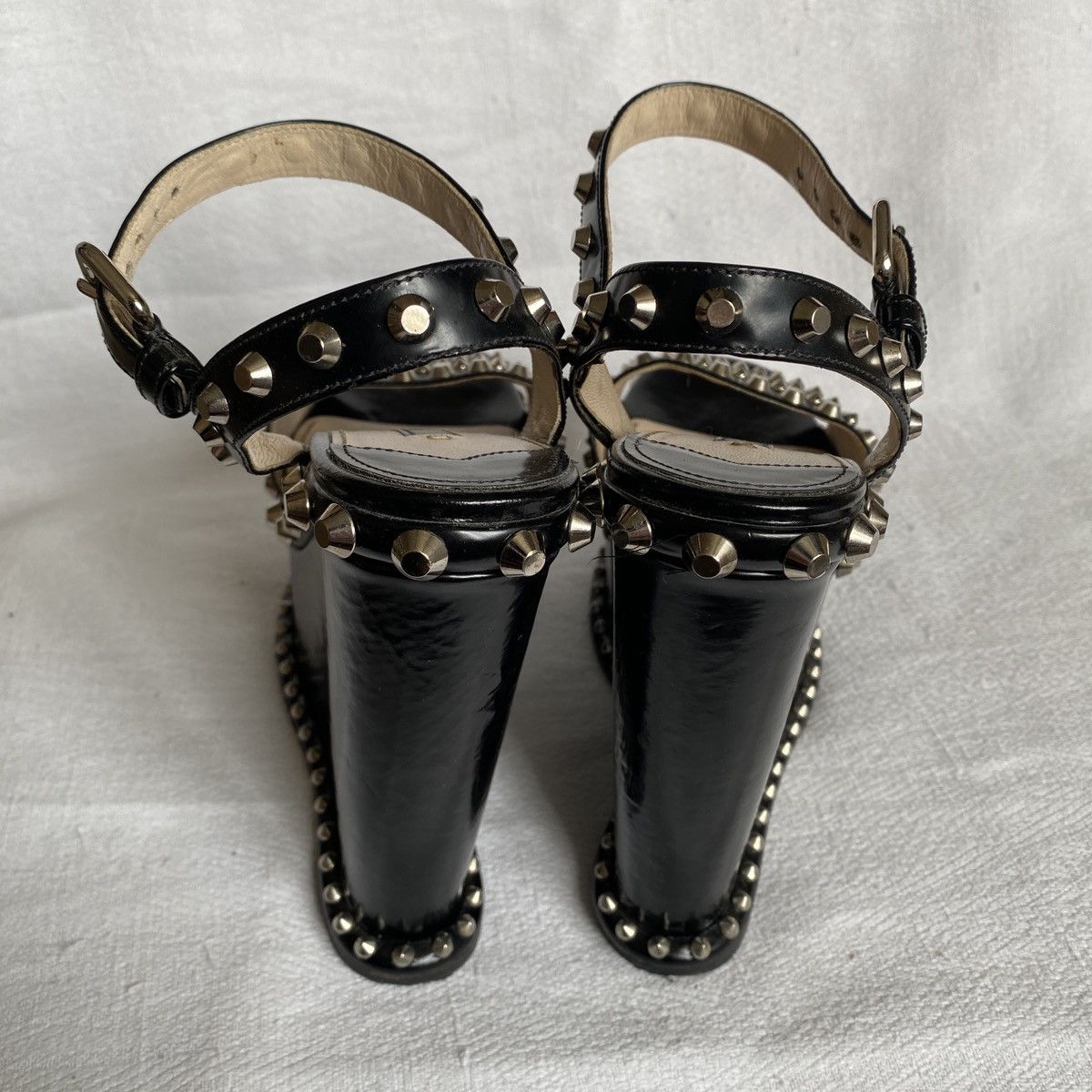 Prada Prada Studded Leather Wedge Platform Sandals Size US 6 / IT 36 - 4 Thumbnail