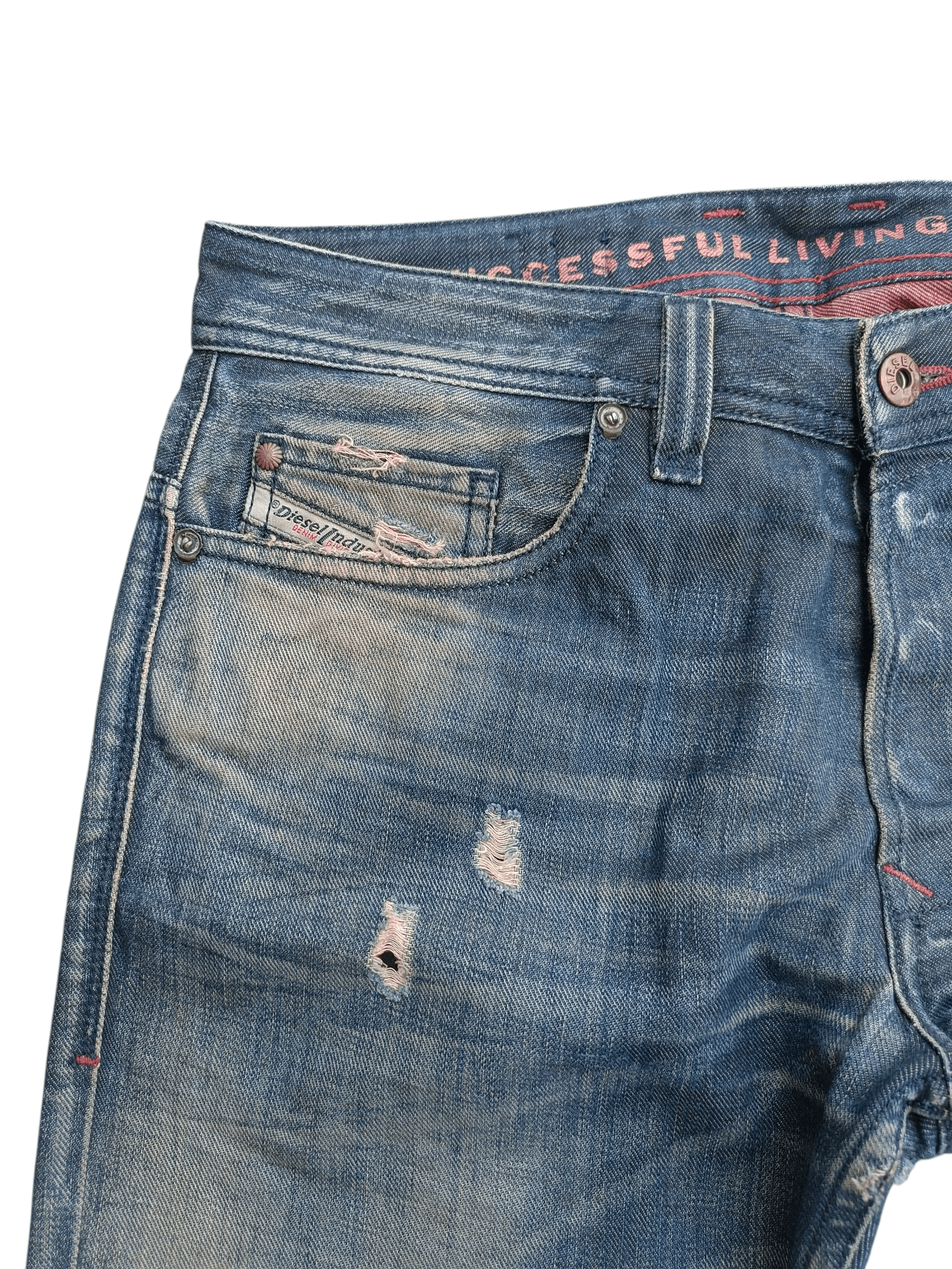 Diesel × Vintage Vintage Diesel Distressed Whiskers Faded Denim E264 Size US 32 / EU 48 - 4 Thumbnail