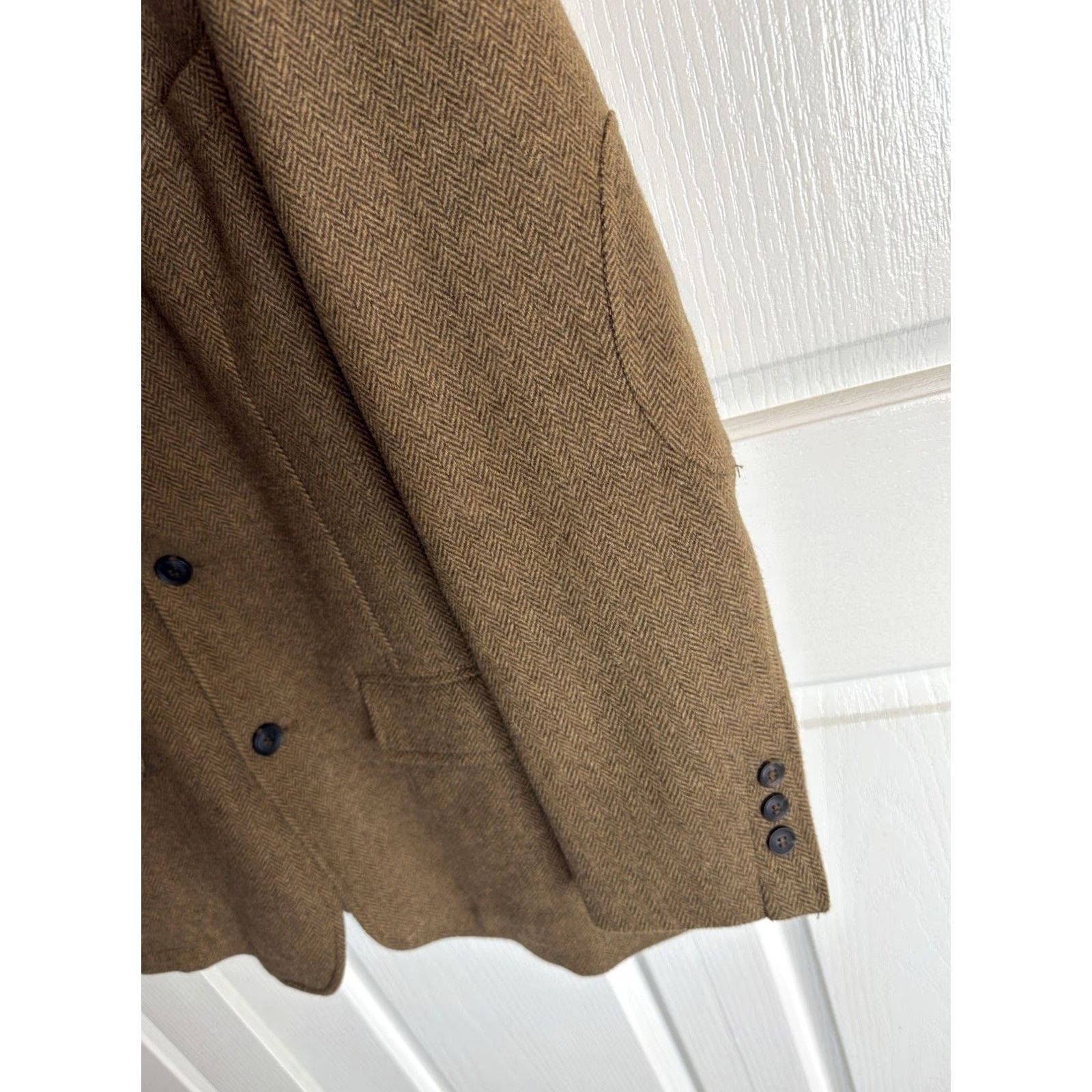 The Territory Ahead Territory Ahead Blazer Jacket Brown Herringbone Wool Blend Three-Button NWT Mens XL Size 46R - 4 Thumbnail