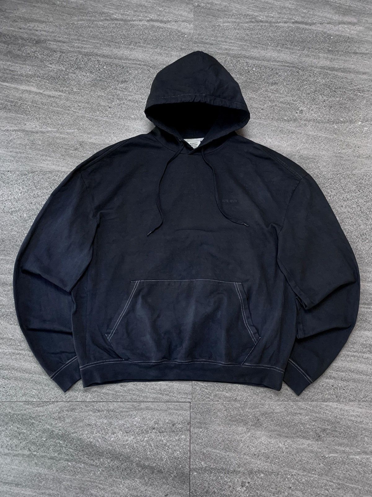 Vetements FREE TAX! Black Dyed Embroidery Logo Hoodie - Small Size US S / EU 44-46 / 1 - 1 Thumbnail