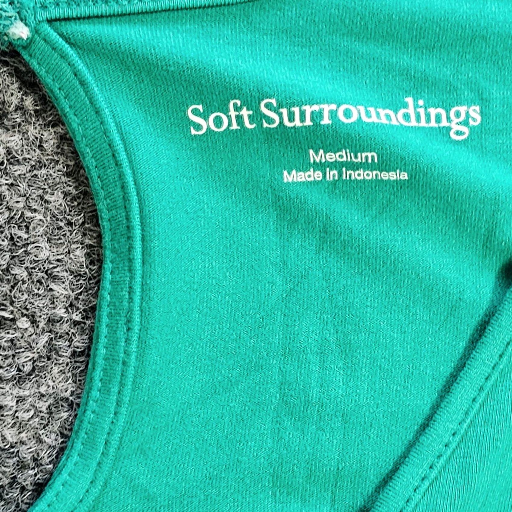 Soft Surroundings Soft Surroundings Jumpsuit Womens M Green Short Sleeve Stretch Pull On Size 32" / US 10 / IT 46 - 4 Thumbnail