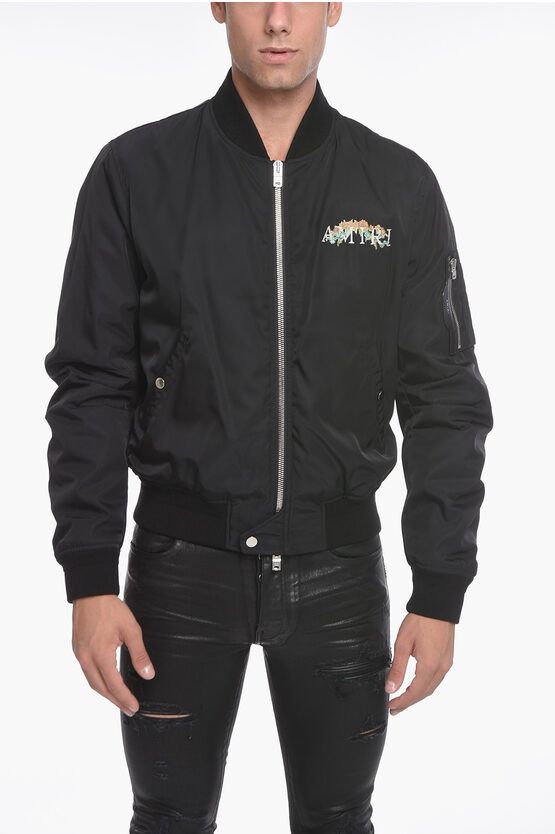 image of Amiri Og1Mm0424 Bomber Jacket In Black, Men's (Size Large)