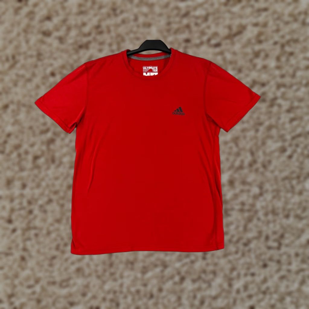 Adidas Adidas Shirt Men Medium Red Logo Short Sleeve Crew Neck Polyester Blend Size US M / EU 48-50 / 2 - 1 Thumbnail