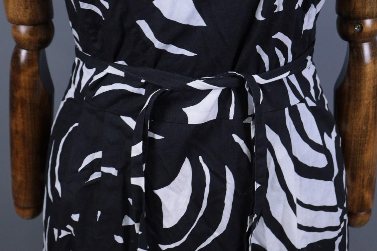 Marimekko Marimekko Black Floral Bodycon A-Line Knee Dress Size 40 Size M / US 6-8 / IT 42-44 - 3 Thumbnail