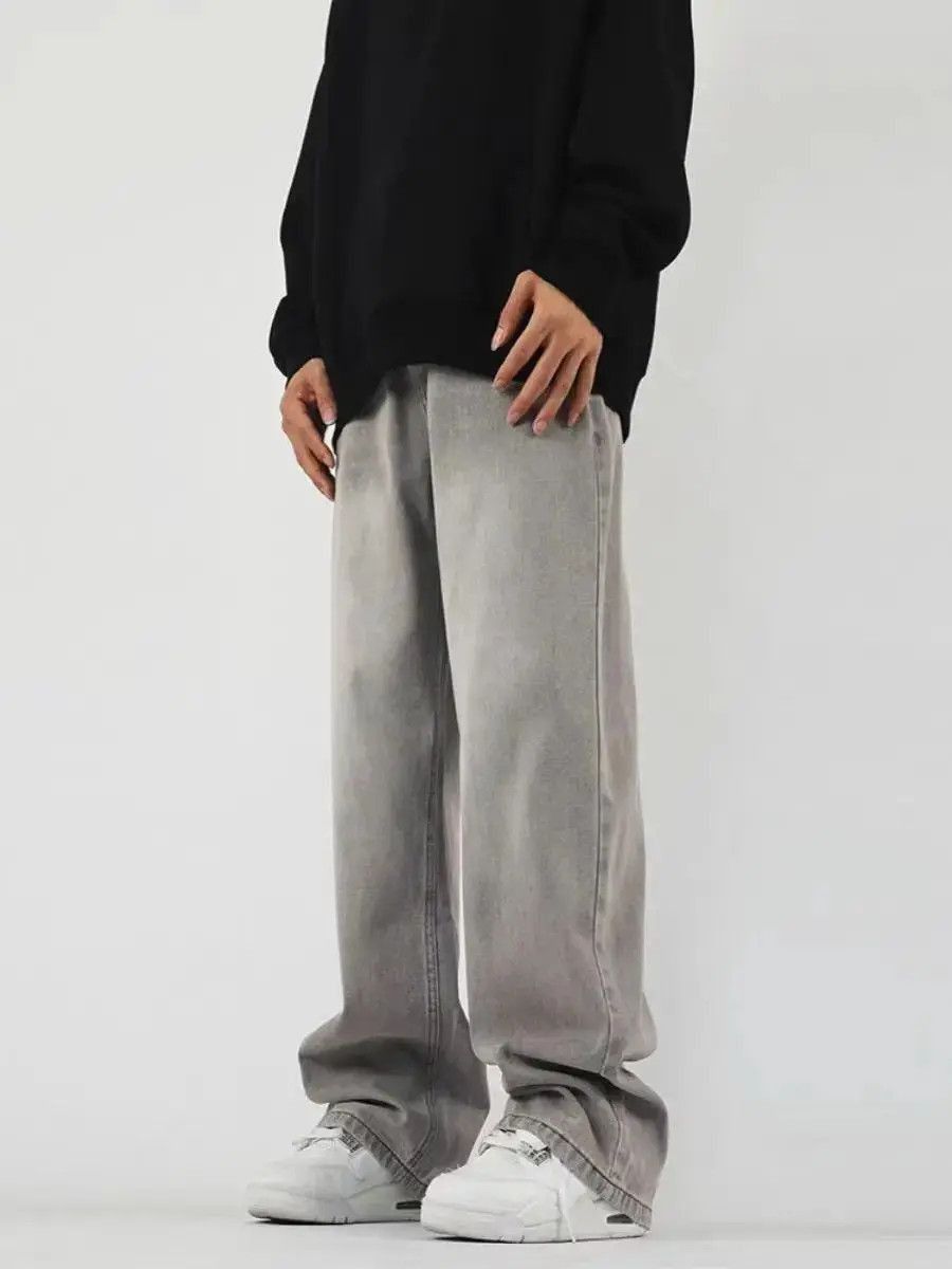 Japanese Brand Retro high street smoke gray baggy jeans Size US 32 / EU 48 - 4 Thumbnail