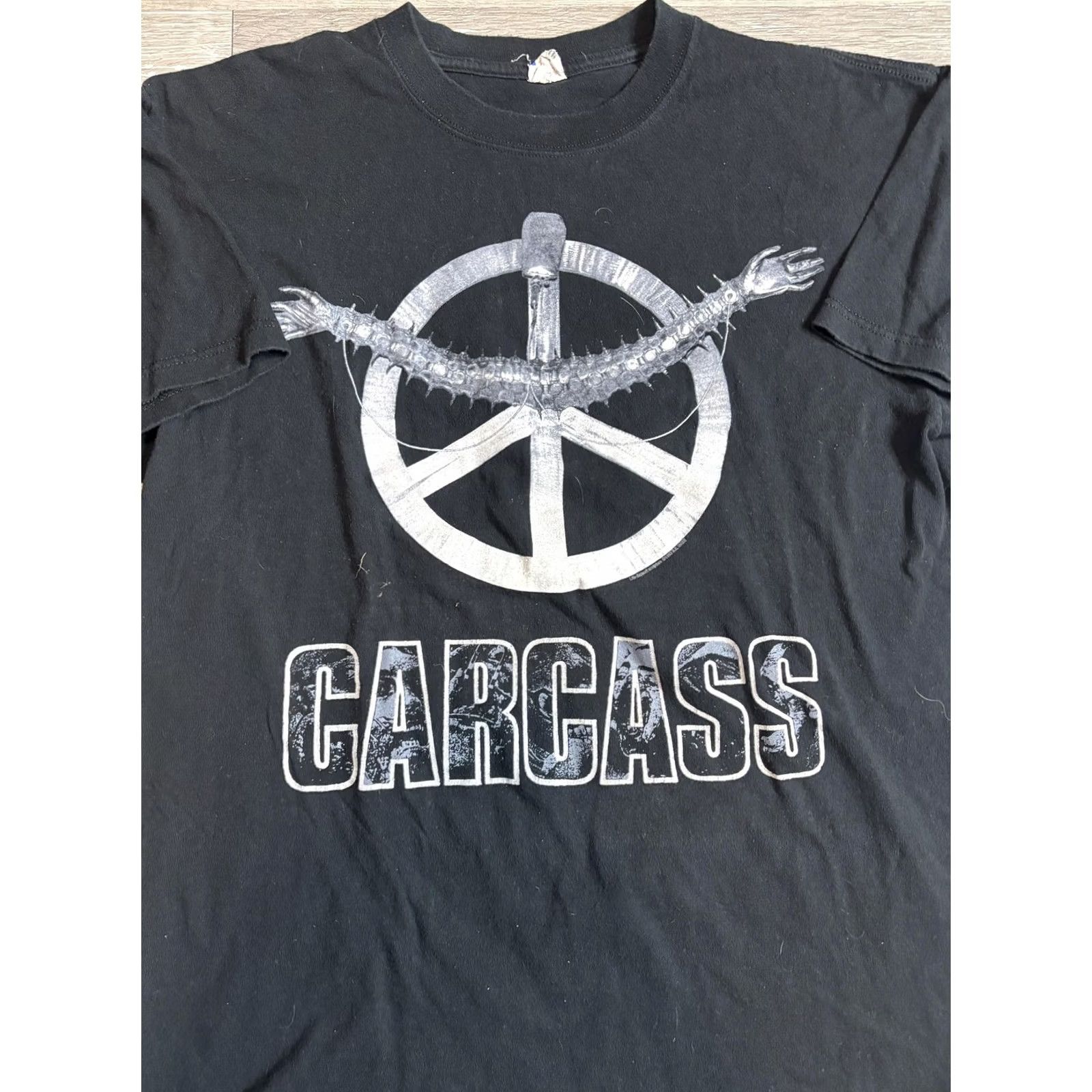 Anvil VINTAGE Carcass Shirt Mens M Black Carcass Krieg Dem Krieg Metal Band T-Shirt Size US M / EU 48-50 / 2 - 2 Thumbnail