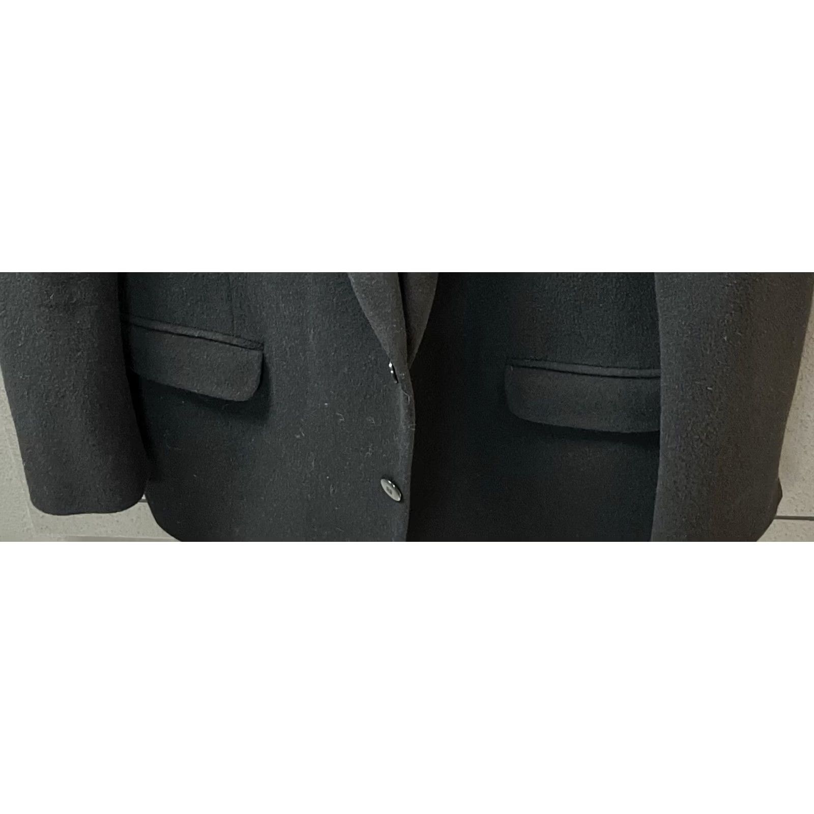 Vintage VINTAGE Men’s Black Wool Cashmere Blend Blazer Sport Coat 2 Button Classic 46R Mens Blazer Size 46R - 4 Thumbnail