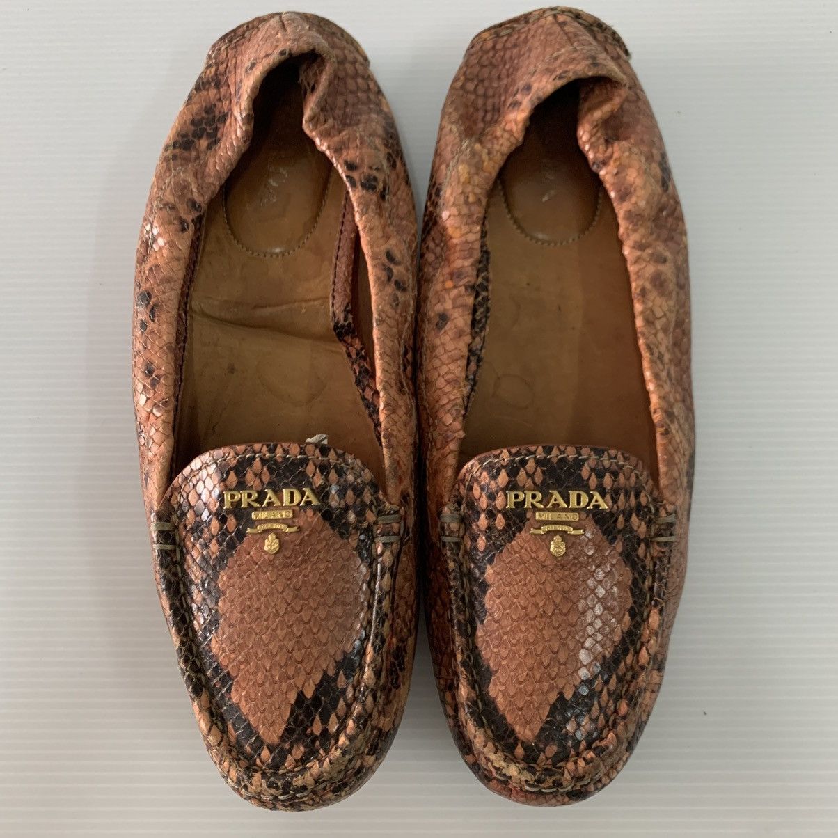 Prada Prada Leather Snake Flats Shoes Size US 10 / IT 40 - 1 Thumbnail