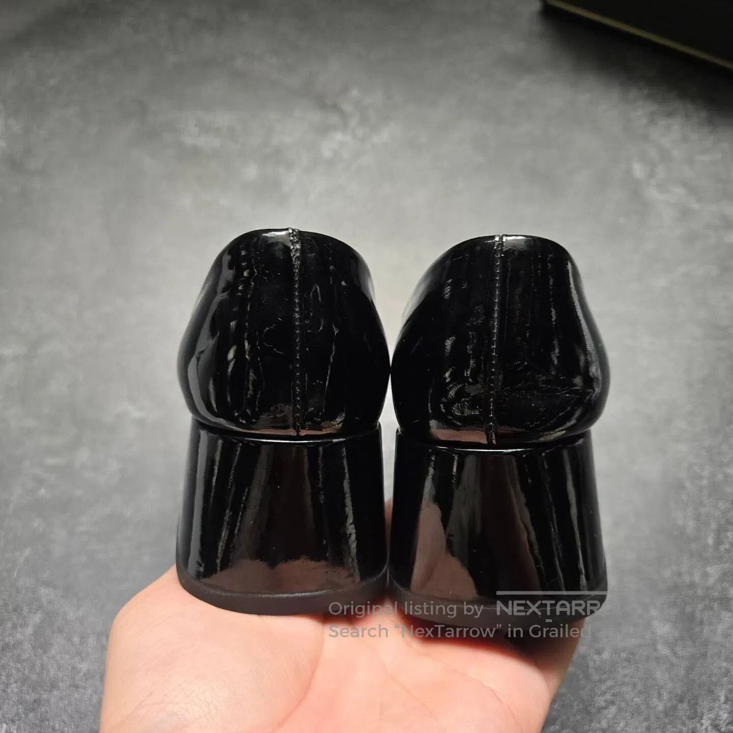 Prada Prada Triangle Logo Black Patent Leather Block Heel Loafer Size US 5 / IT 35 - 3 Thumbnail
