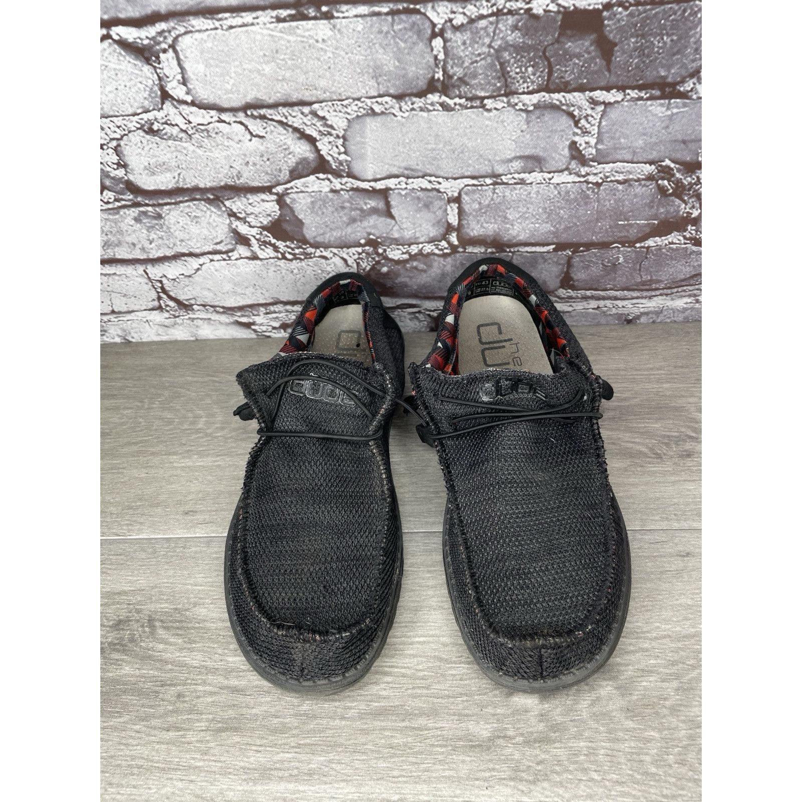 Other Hey Dude Shoes Wally Sox Comfortable Jet Black Gray Slip On Size US 10 / EU 43 - 4 Thumbnail