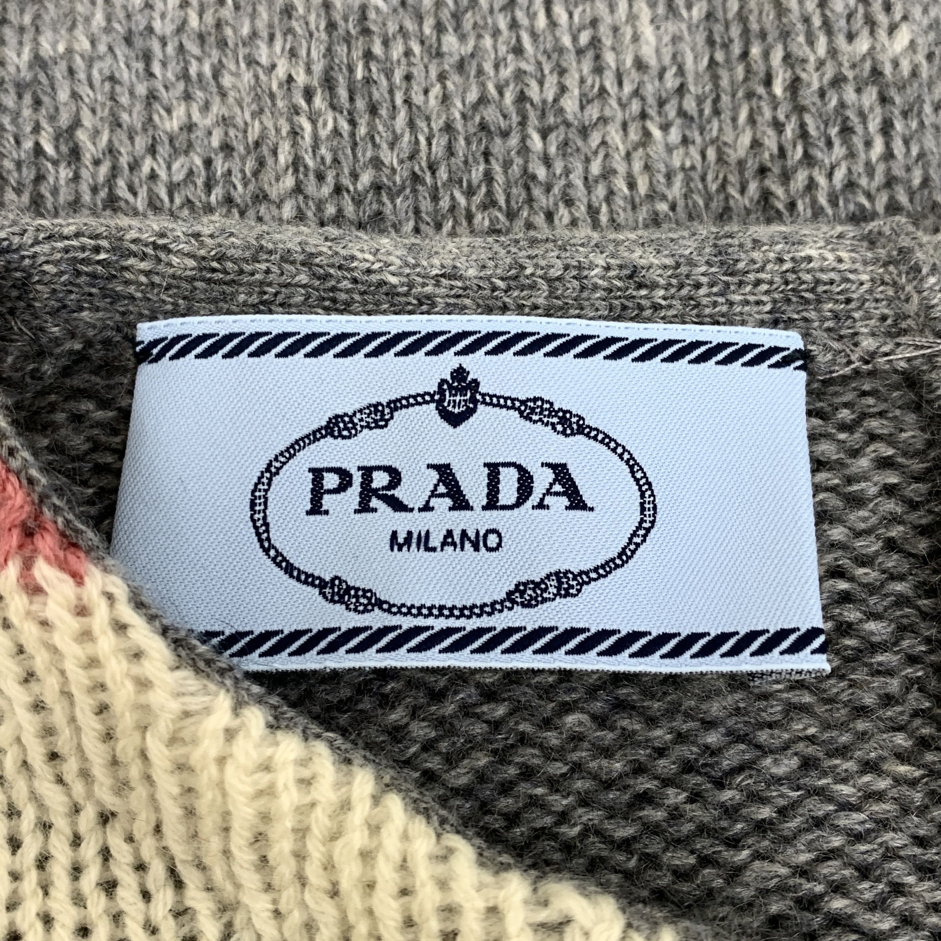 Prada Prada Grey Knit Crewneck Short Sleeve Top (Size S) Size S / US 4 / IT 40 - 2 Thumbnail