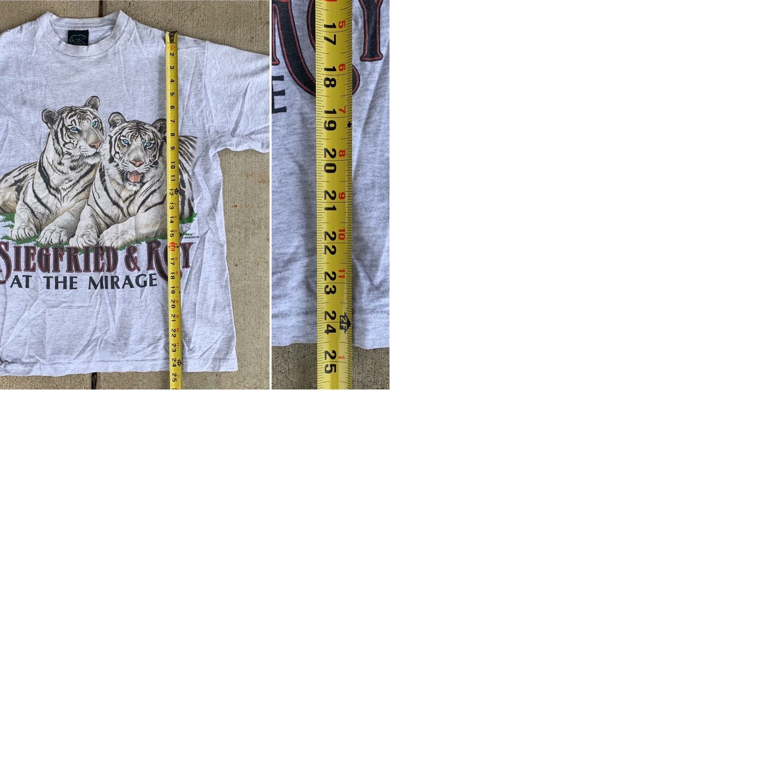 Habitat VINTAGE Habitat T-Shirt Mens Tiger 90s Graphic Print Gray Cotton At The Mirage Siegfried & Roy Size M Size US M / EU 48-50 / 2 - 9 Thumbnail