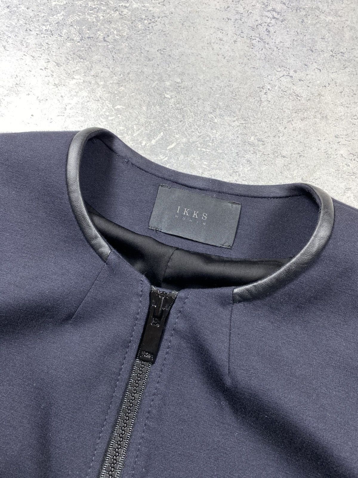 IKKS Luxury Dark blue bomber jacket from IKKS with leather trim Size S / US 4 / IT 40 - 4 Thumbnail