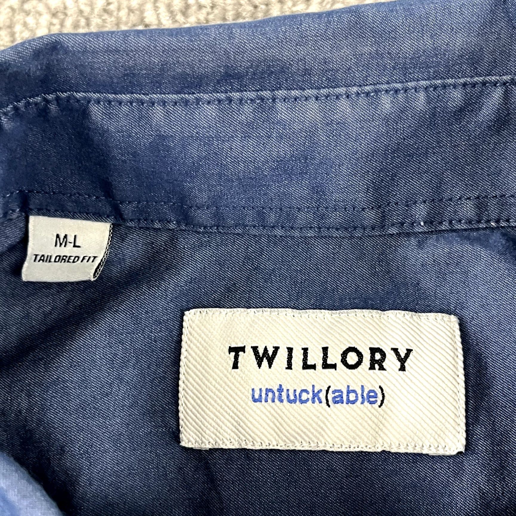 Vintage VINTAGE Twillory Men’s Dress Shirt Long Sleeve Blue Cotton/Nylon Spandex Button-Down Business Casual Classic Untuckable M Size 40R - 2 Thumbnail