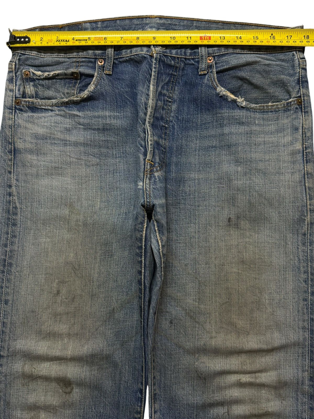 Levi's Vintage 90s Levis 501 Classic Blue Mud Wash Wide Leg Loose Size US 35 - 9 Thumbnail