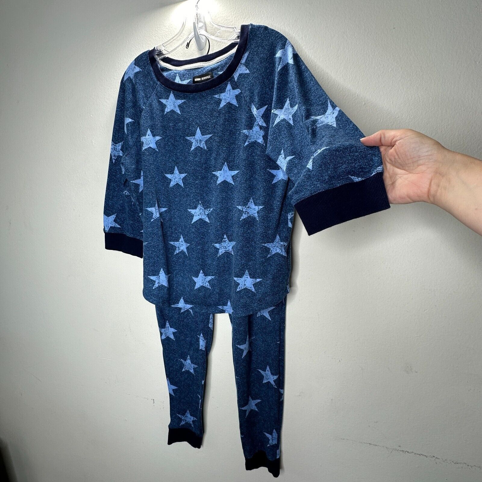 Other Room Service Blue Star 3/4 Sleeve Sweater Drawstring Jogger Size 30" / US 8 / IT 44 - 1 Thumbnail