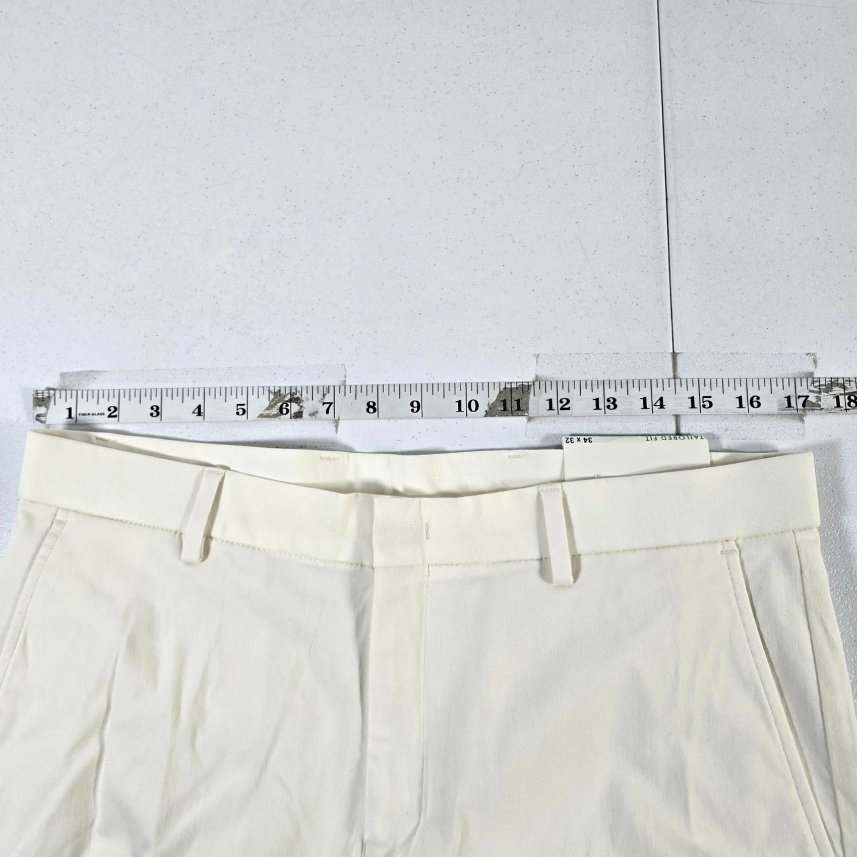 Vintage JOS A BANK Traveler Chino Active Pants Tailored Fit Mens 34x32 Cream Pants Slim Khakis Casual Workwear Travel Mens Size US 34 / EU 50 - 4 Thumbnail