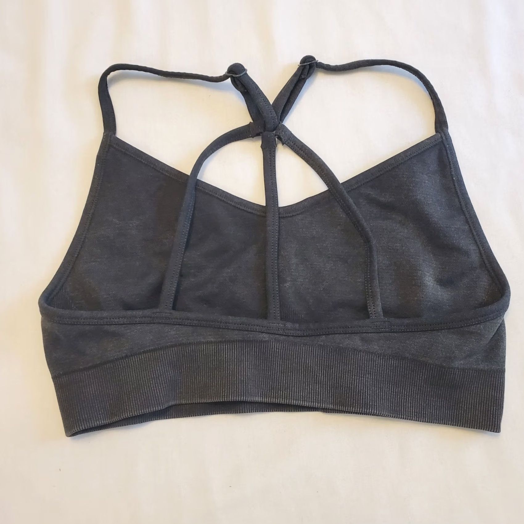 Vintage Aerie Offline Sports Bra Womens Medium Gray Racerback Yoga Gym Athleisure Size ONE SIZE - 2 Thumbnail