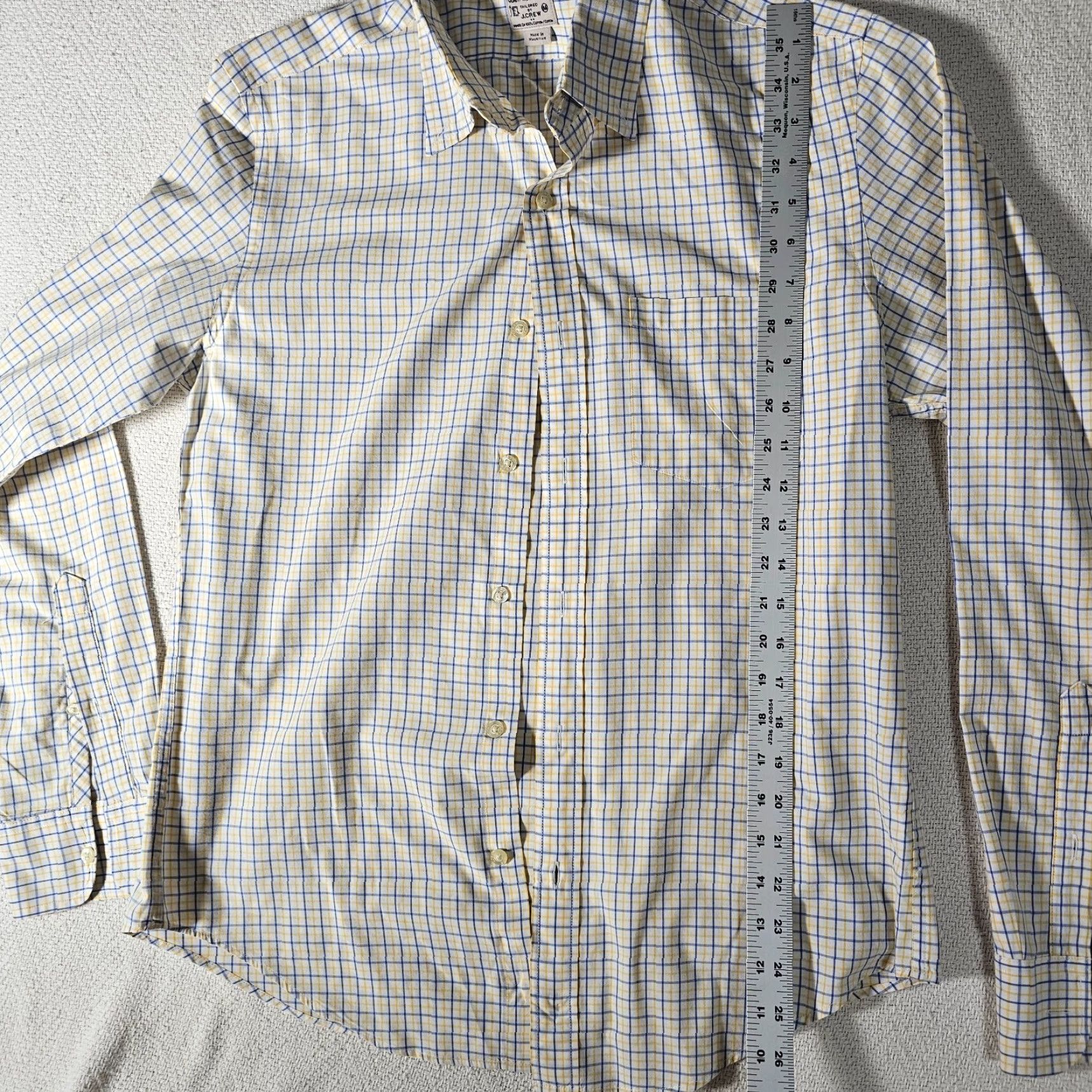 J.Crew J.CREW Shirt Men Medium White Plaid Long Sleeve Button-Down Preppy Office Casual Workwear Size US M / EU 48-50 / 2 - 4 Thumbnail