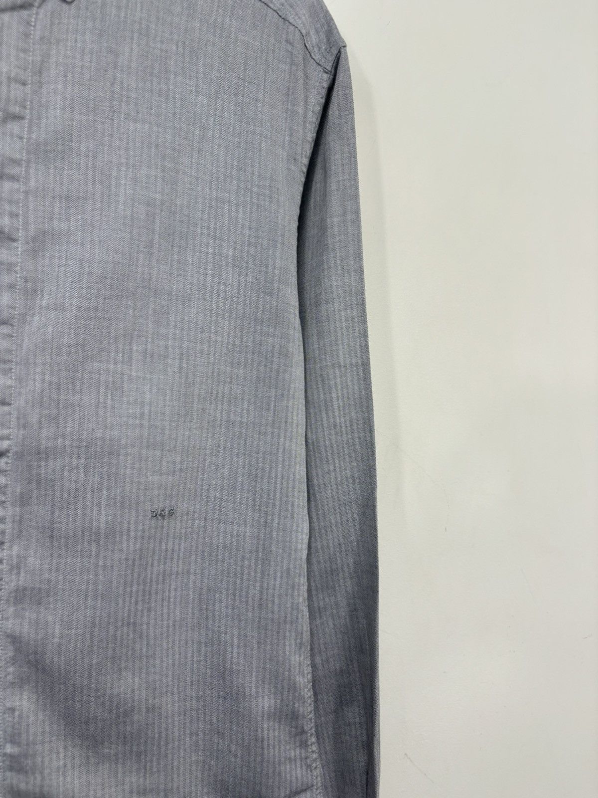 Dolce & Gabbana Dolce & Gabbana Men’s Slim Herringbone Button Down Shirt Size US M / EU 48-50 / 2 - 3 Thumbnail