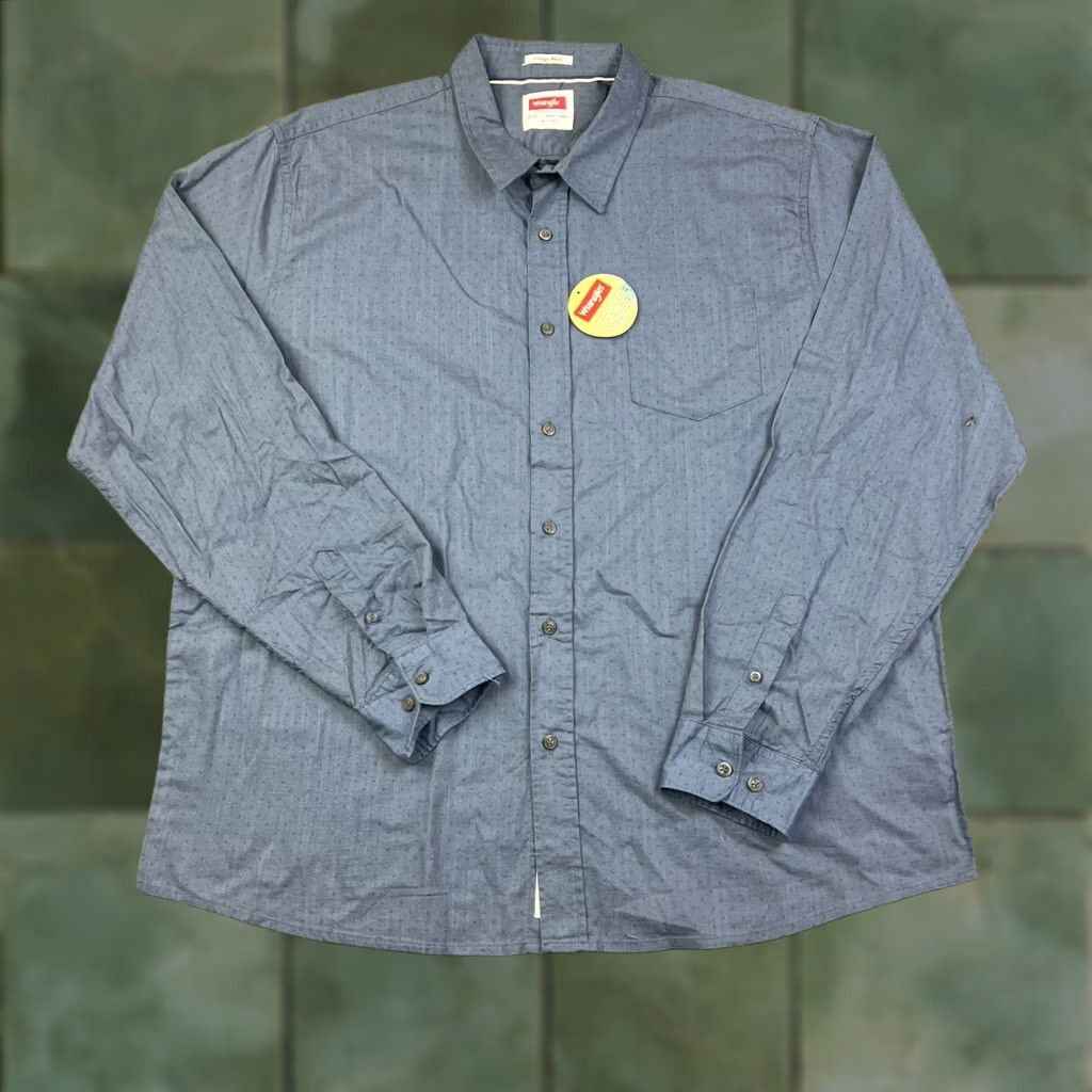 Wrangler VINTAGE Wrangler Blue Button-Up Shirt Mens 2XL Long Sleeve Casual Western Shirt Size US XXL / EU 58 / 5 - 1 Thumbnail