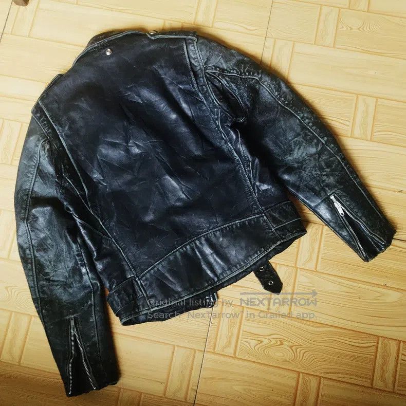 Schott Schott Heavy cowhide cable-stayed motorcycle leather jacke Size US XXS / EU 40 - 2 Thumbnail