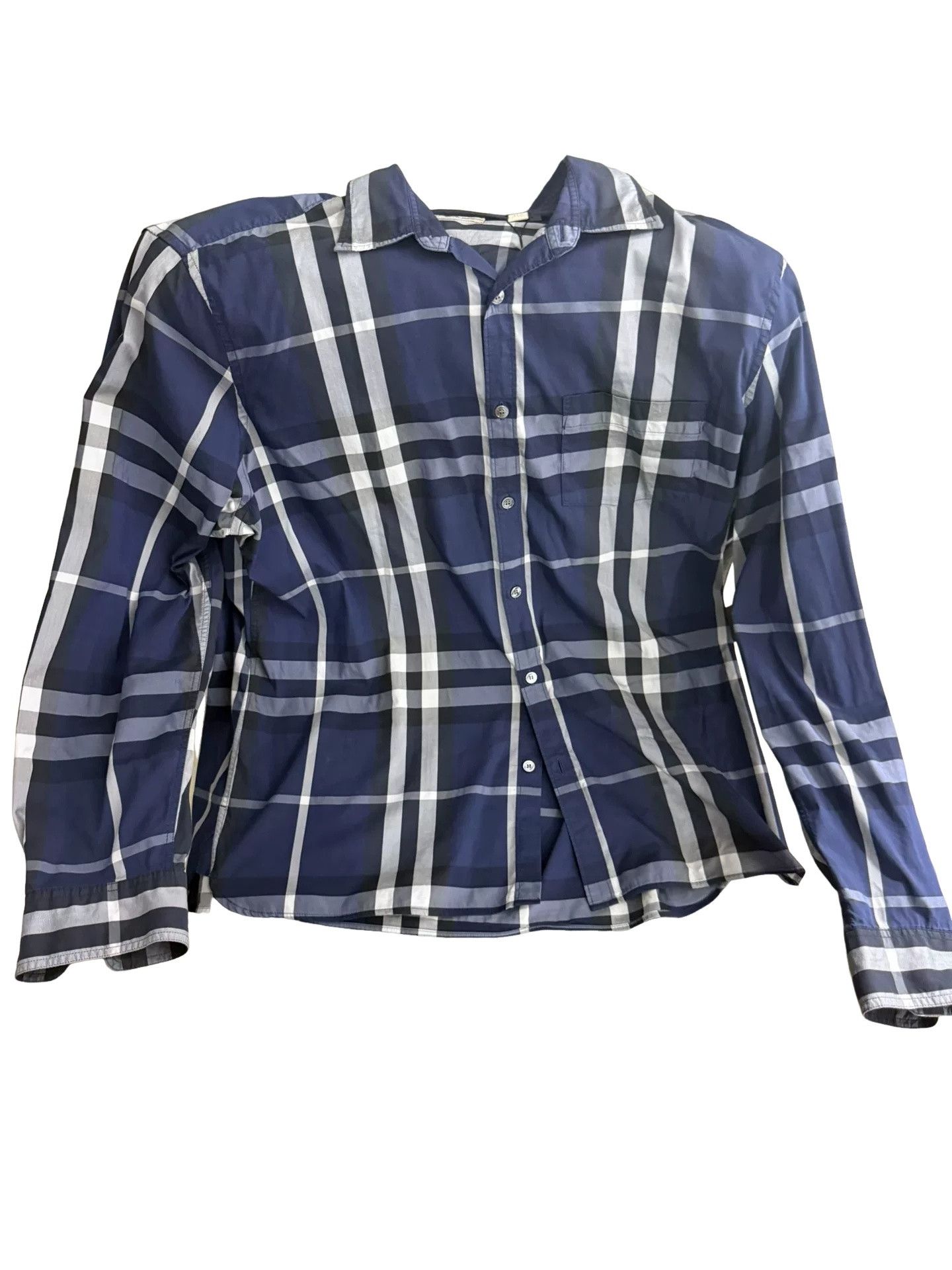 Burberry Burberry Brit Blue Check Button Up Shirt XXL Size US XXL / EU 58 / 5 - 1 Thumbnail