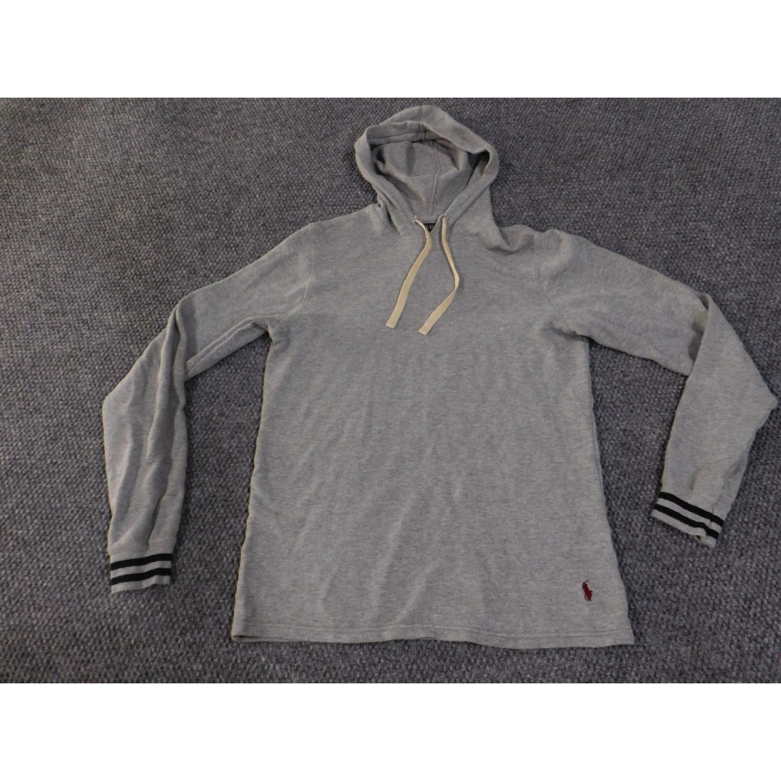 Polo Ralph Lauren Polo Ralph Lauren Hoodie Mens Small Gray Waffle Knit Thermal Pullover Pony Logo Size US S / EU 44-46 / 1 - 2 Thumbnail