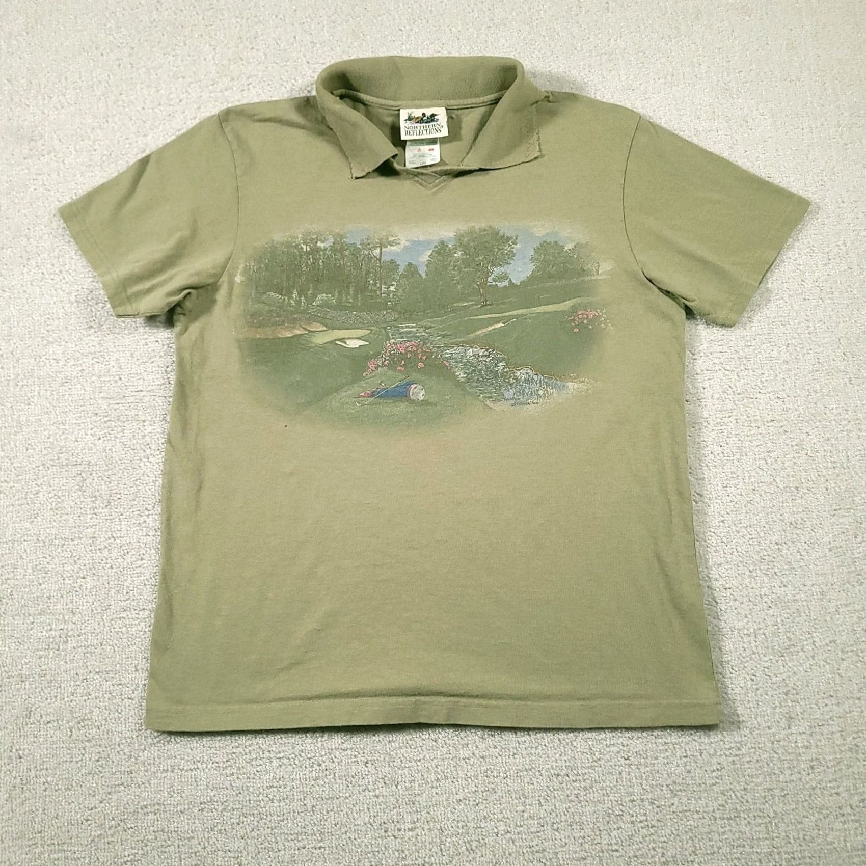 Northern Reflections VINTAGE Northern Reflections Women Large Golf Shirt Short Sleeve Collared Nature Graphic Size L / US 10 / IT 46 - 2 Thumbnail