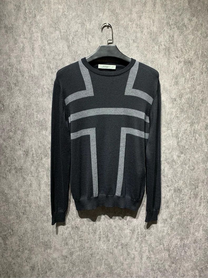 Givenchy Givenchy Black and Grey Striped Wool Knit Sweater 2506-Next Size US L / EU 52-54 / 3 - 1 Thumbnail