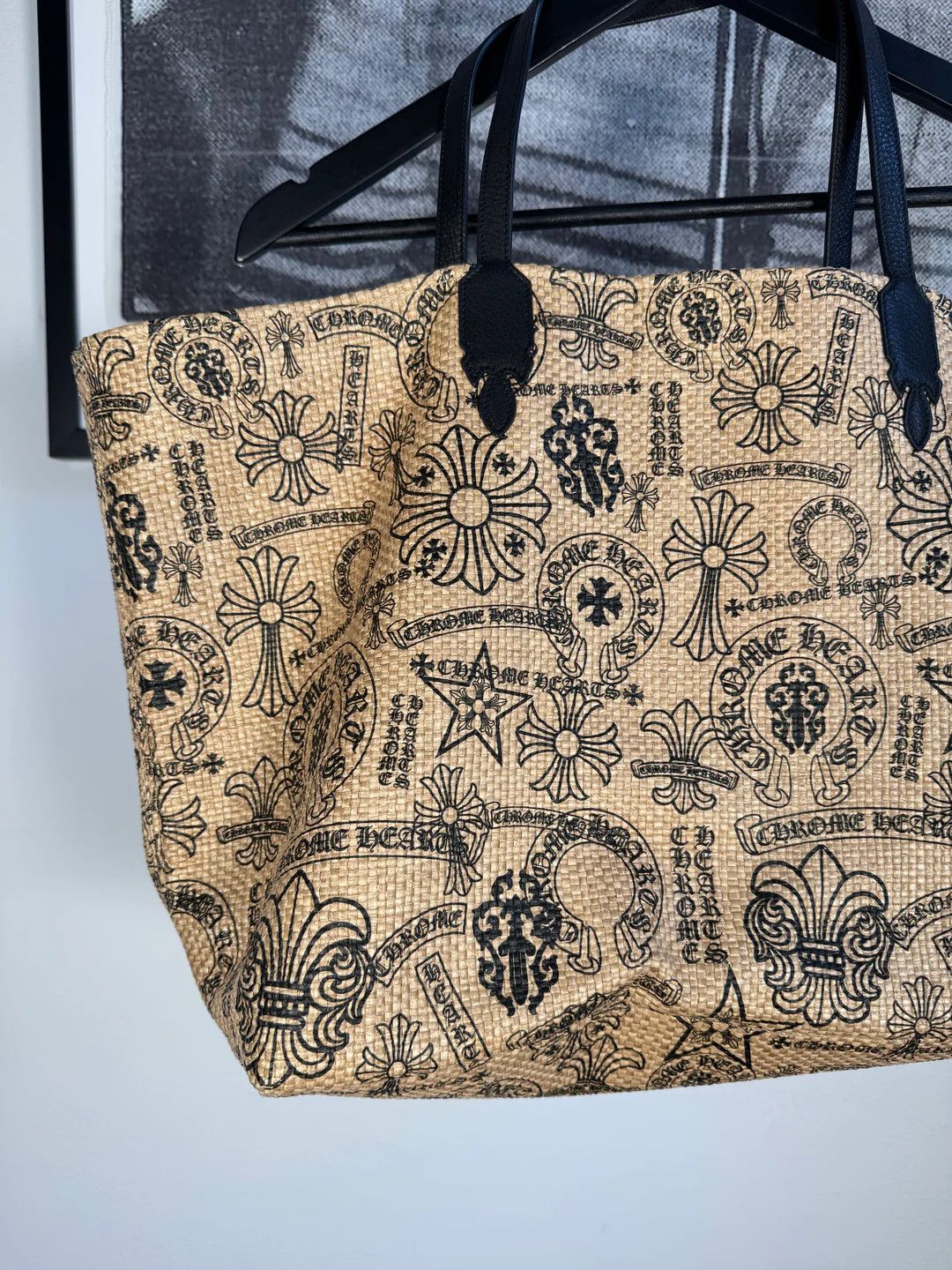 Chrome Hearts 🚭 RARE 🚭 COWHIDE FLEUR HANDLE BAG .925 SILVER SCROLL PLATE Size ONE SIZE - 2 Thumbnail