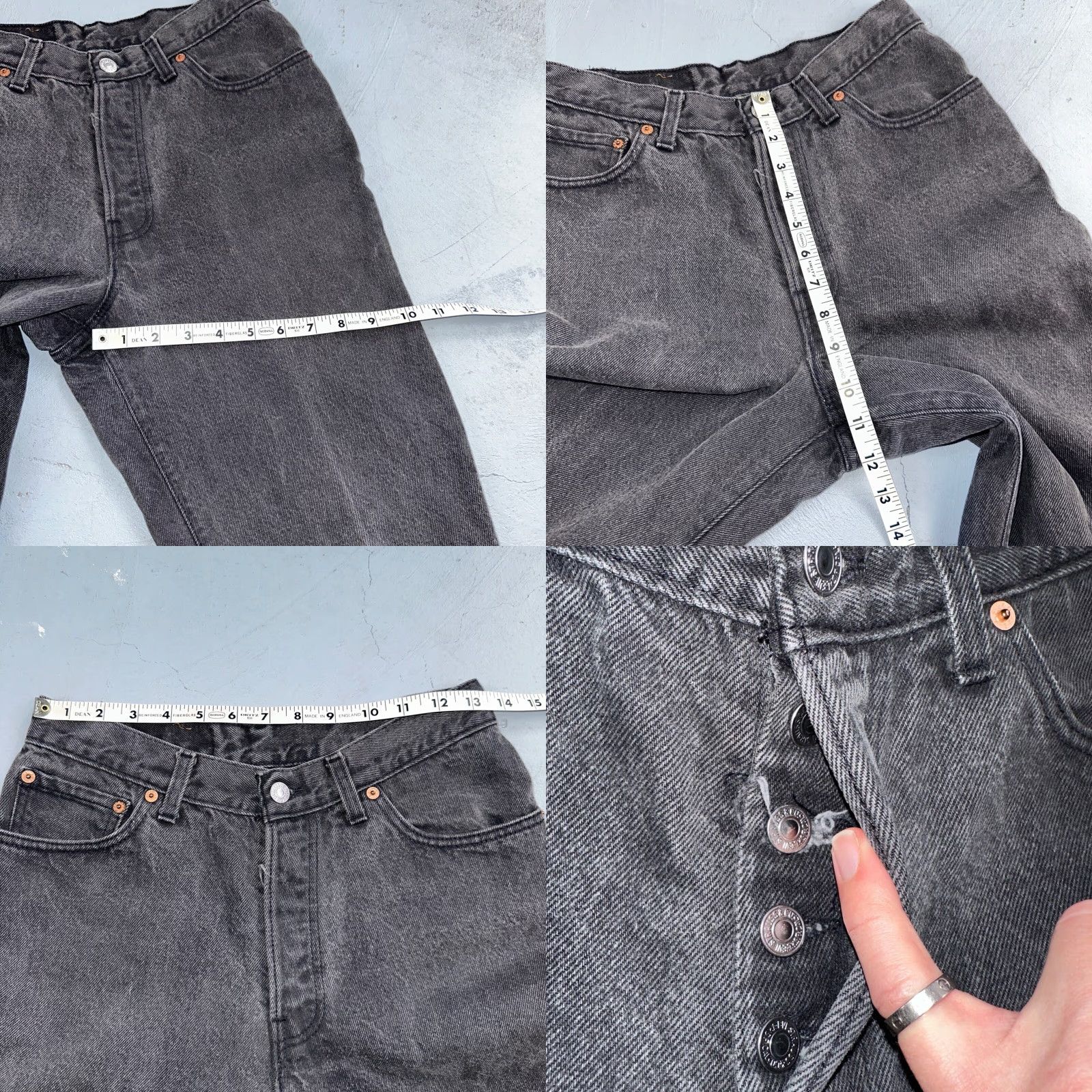 Levi's VINTAGE Levi's 501 Jeans Woman 27x26 Black Wash 90s USA Straight Leg Classic Fit 501 Series Size 27" / US 4 / IT 40 - 8 Thumbnail