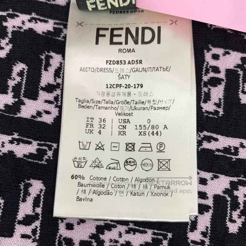 Fendi Fendi Lilac Logo Letter Full-Print Cotton Round Neck Sleev Size 4XL / US 24-26 - 7 Thumbnail